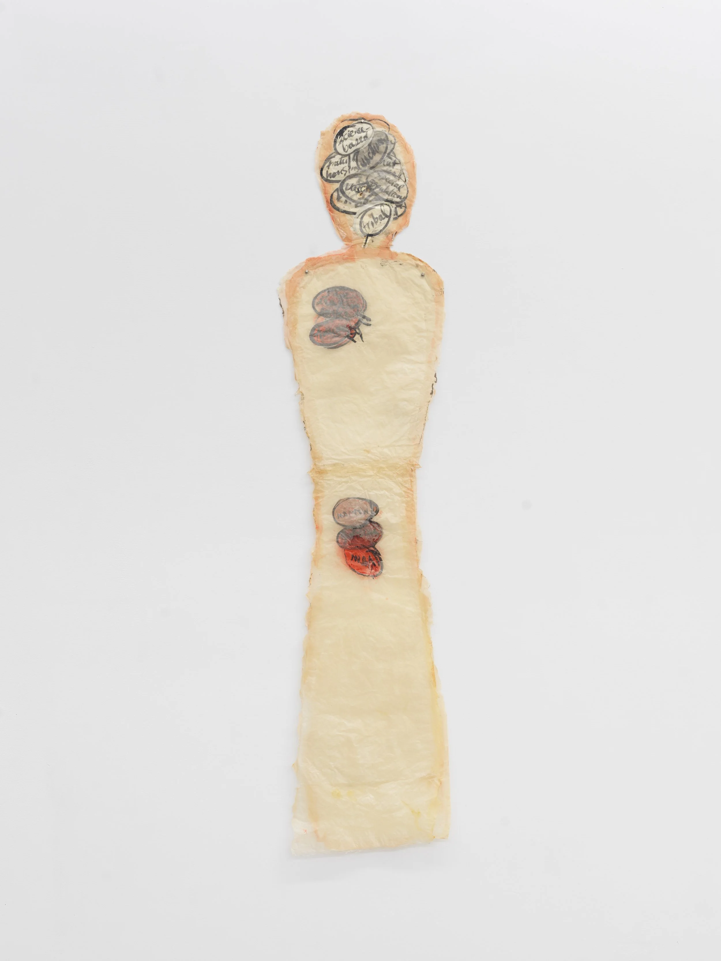  Mira Schor ,
 "Woman" , 2025,
Ink and acrylic on Japanese Gampi paper,
62 1/2 x 14 inches,
158.8 x 35.6 cm