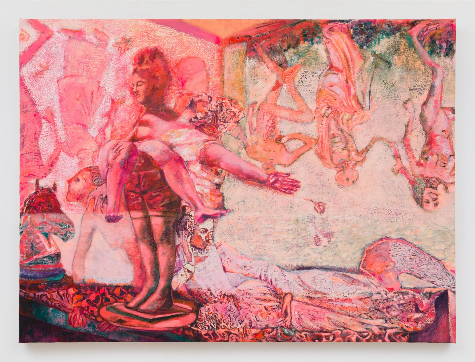 Paola Angelini,  Interior , 2022, Mixed media on canvas, 76 3/4 x 103 1/2 inches, 195 x 263 cm