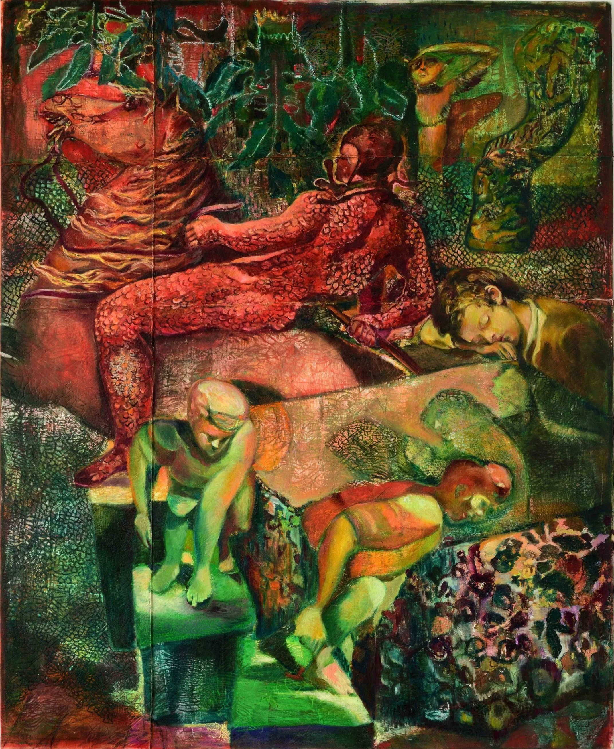 Paola Angelini,  The light of the moon , 2021-2022, Mixed media on canvas, 78 3/4 x 63 inches, 200 x 160 cm