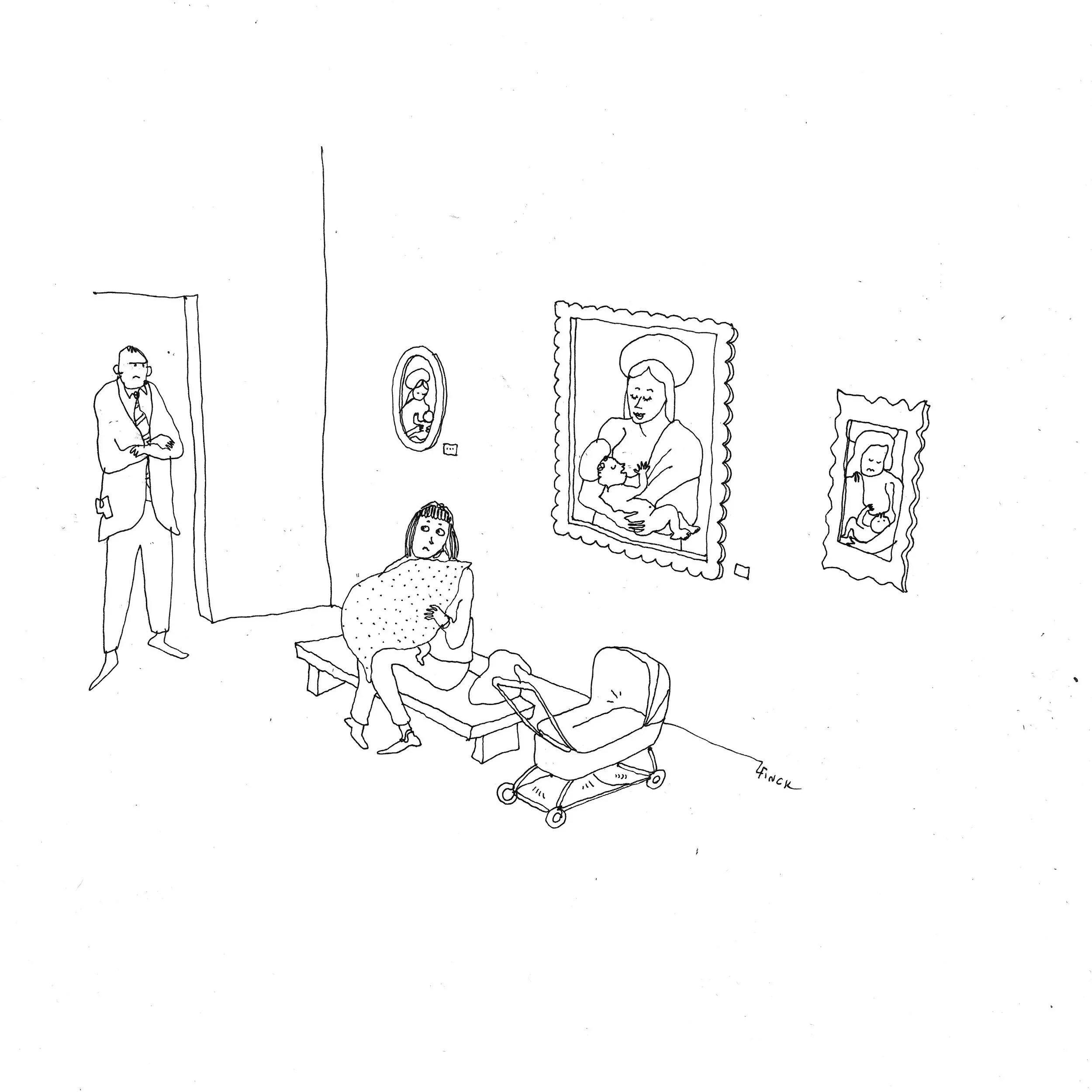  Liana Finck 
  Mother , 2025
 ink on paper
 12 x 9 inches 
30.48 x 22.86 cm