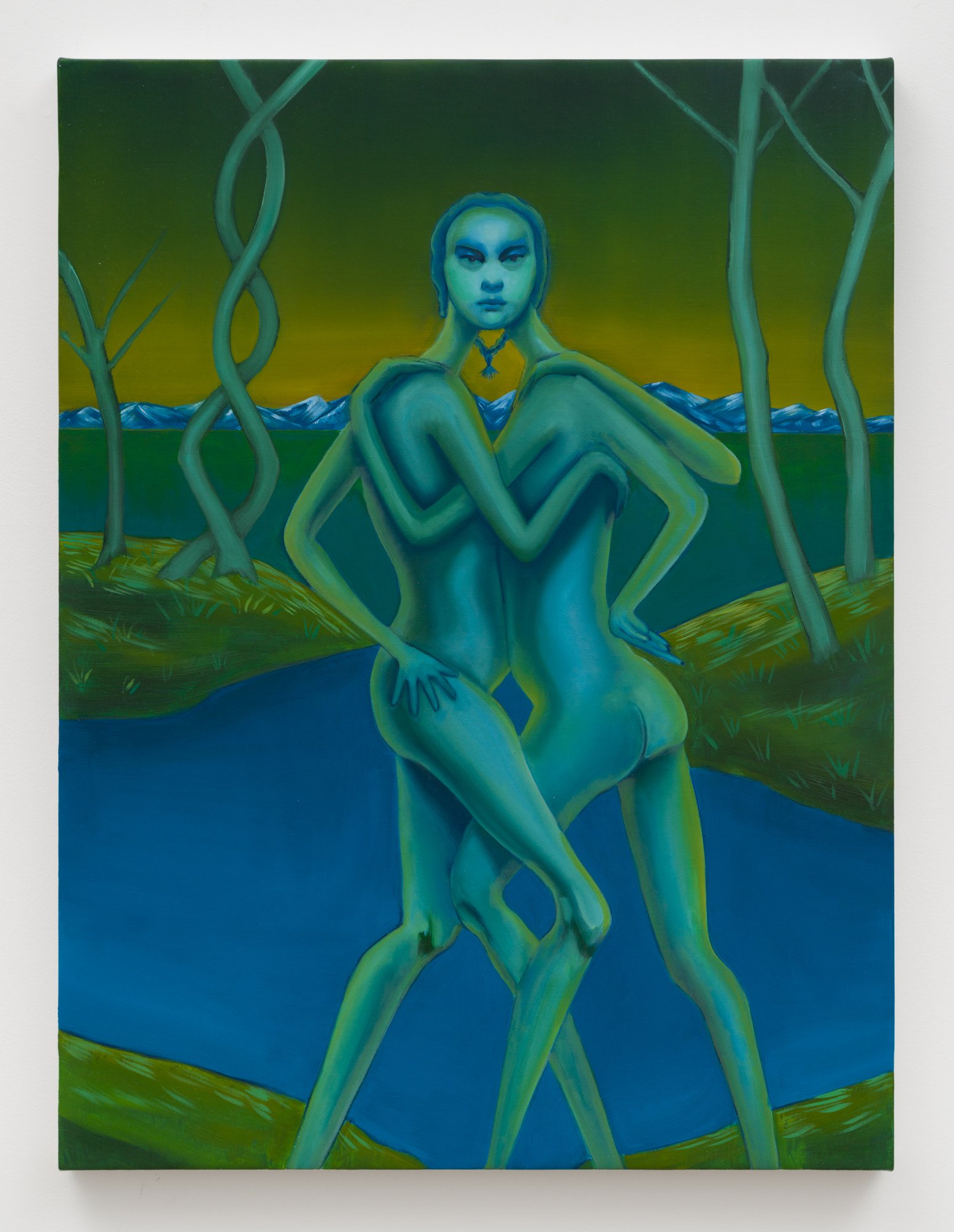 Bambou Gili,  Mind-Body-Body Problem (After Junji Ito) , 2022, Oil on linen, 24 x 18 inches, 61 x 45.7 cm