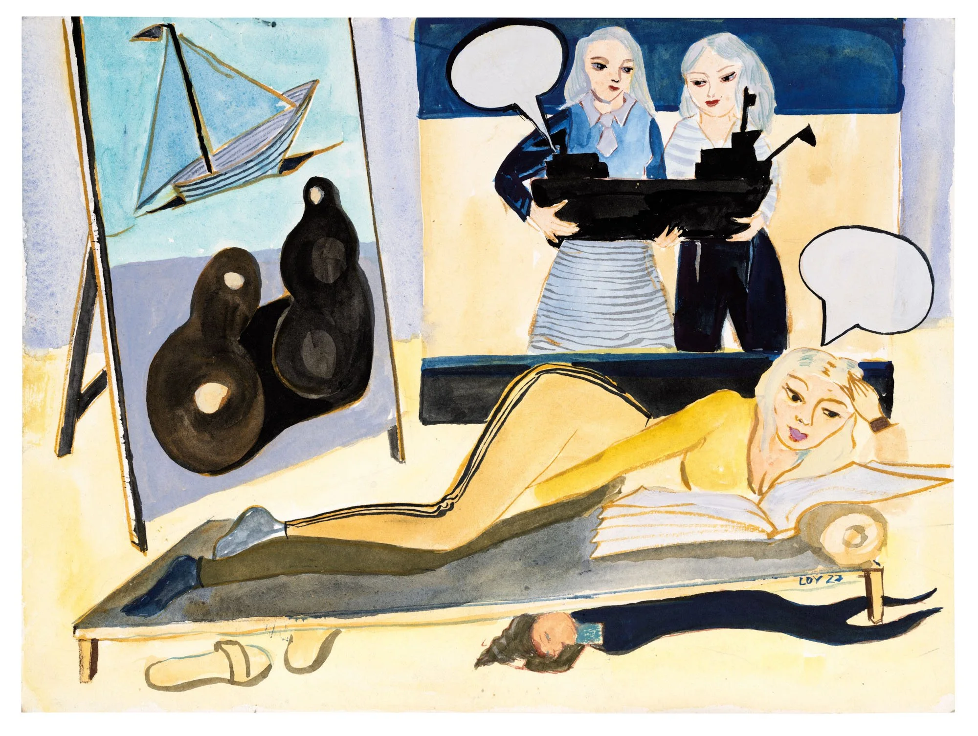 Rosa Loy   Vision , 2023  Watercolor on paper  12 1/4 x 9 1/8 inches, 31 x 23 cm