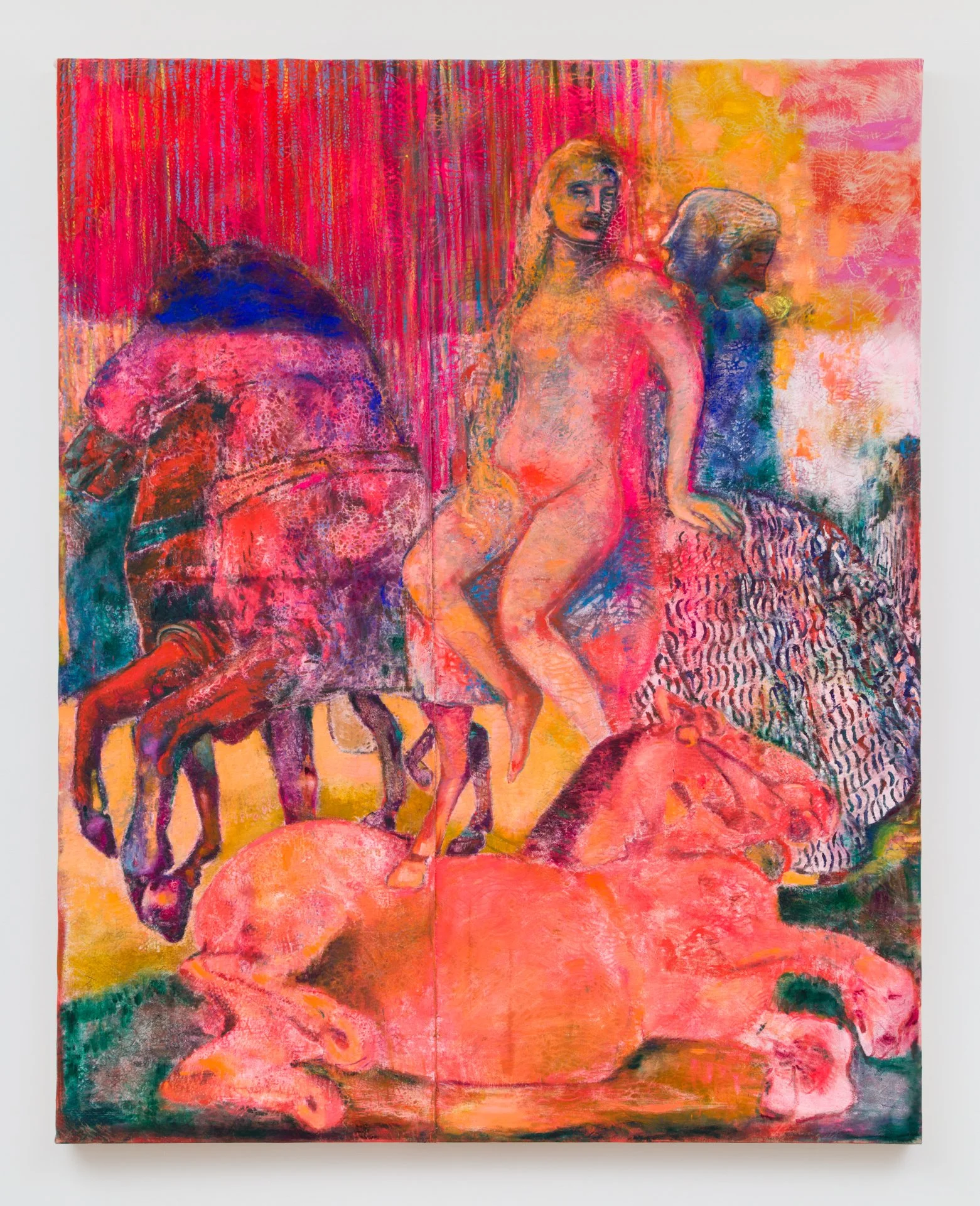 Paola Angelini,  Newborn from ashes and fire , 2022, Mixed media on canvas, 78 3/4 x 63 inches, 200 x 160 cm