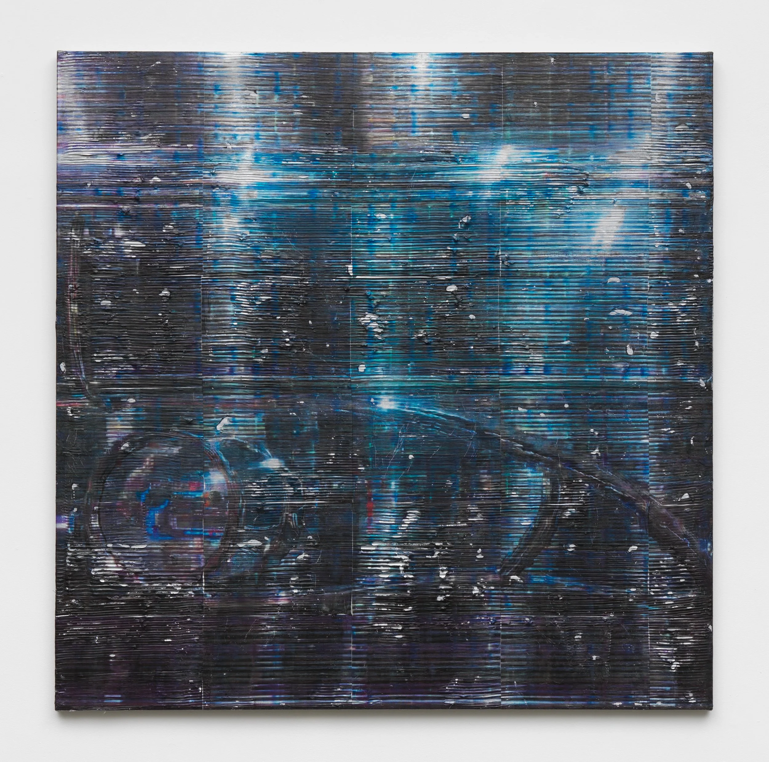  Chris Dorland ,
 Untitled (bloom state) , 2026,
Metallic polymer, pigment, gesso, UV coating on linen,
46 x 46 inches,
116.8 x 116.8 cm