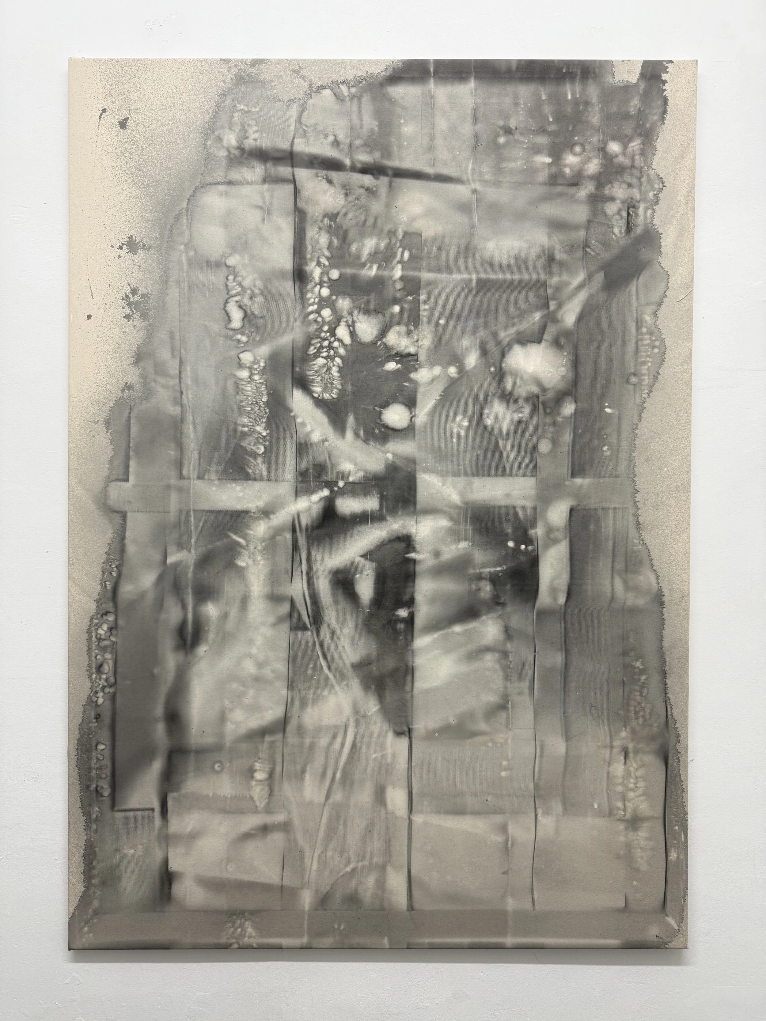  Ren Light Pan ,
 TBT , 2026,
Ink, water, infrared light and canvas,
80 x 60 inches,
203.2 x 152.4 cm