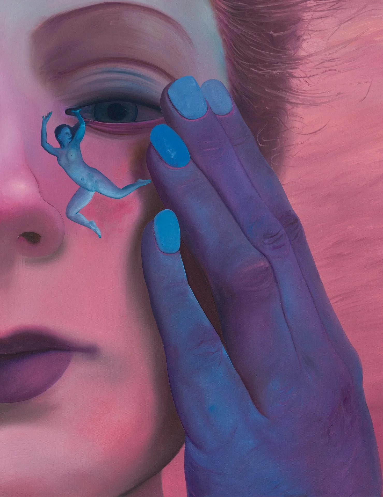 Paulina Stasik,  Teardrop,   2023, Oil on canvas, 35 3/8 x 27 1/2 inches, 90 x 70 cm