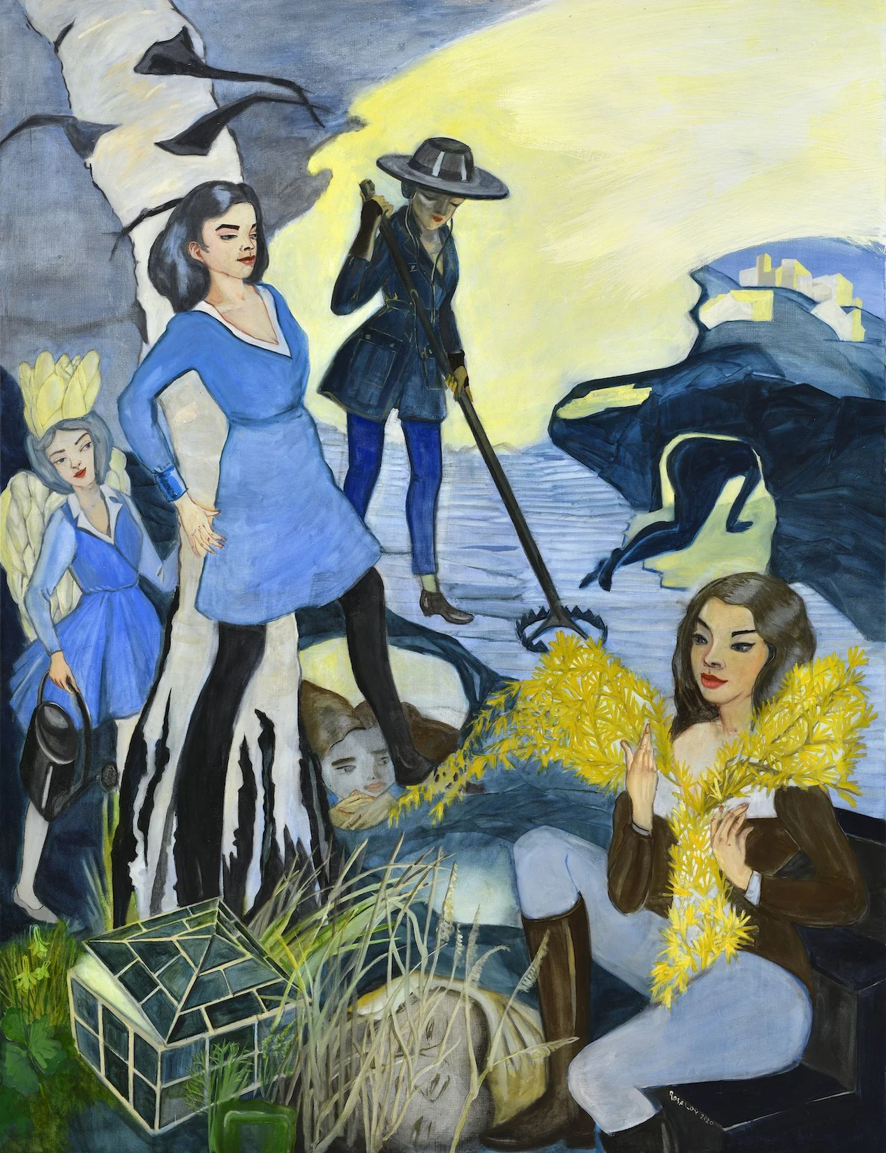 Rosa Loy   Enjoyment , 2020  Casein on canvas  66 7/8 x 51 1/8 inches, 170 x 130 cm