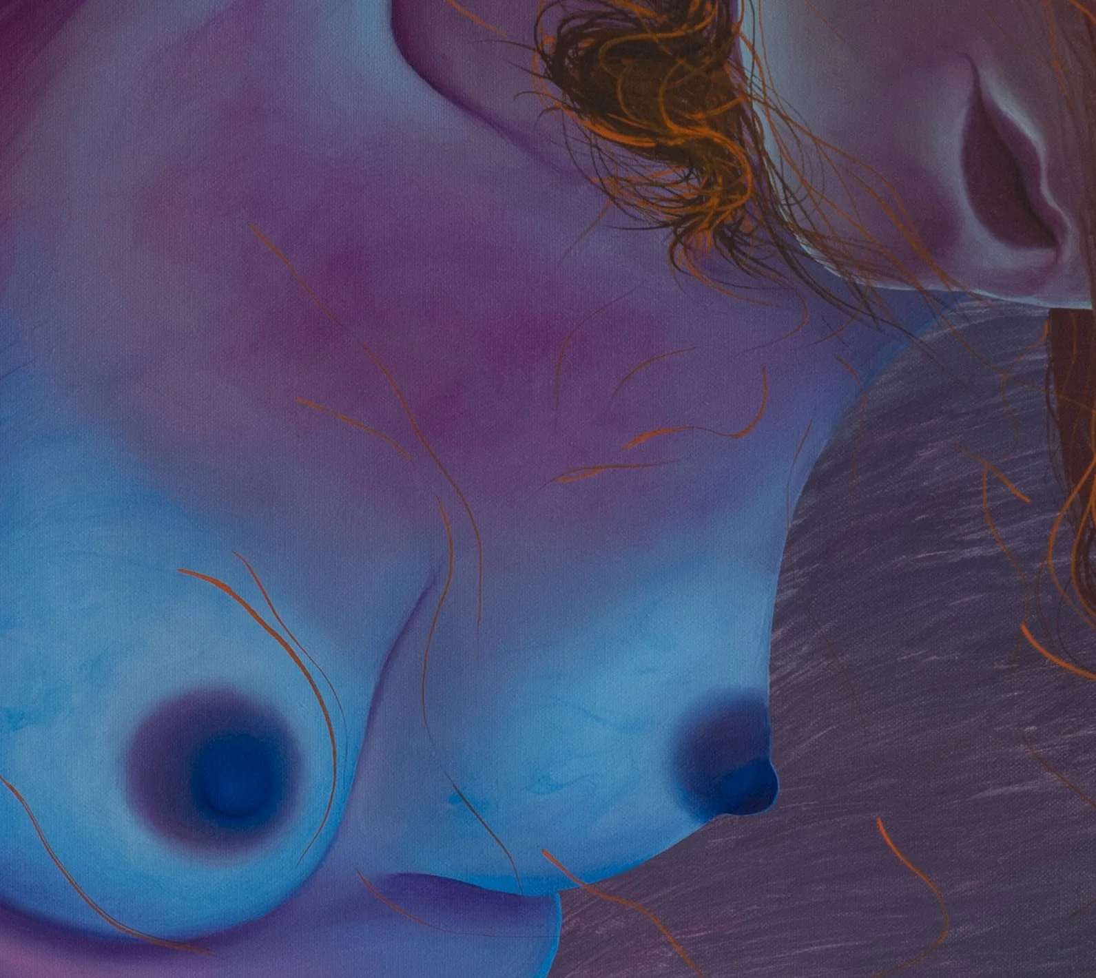 Paulina Stasik,  Unweaving,   2023, Oil on canvas, detail