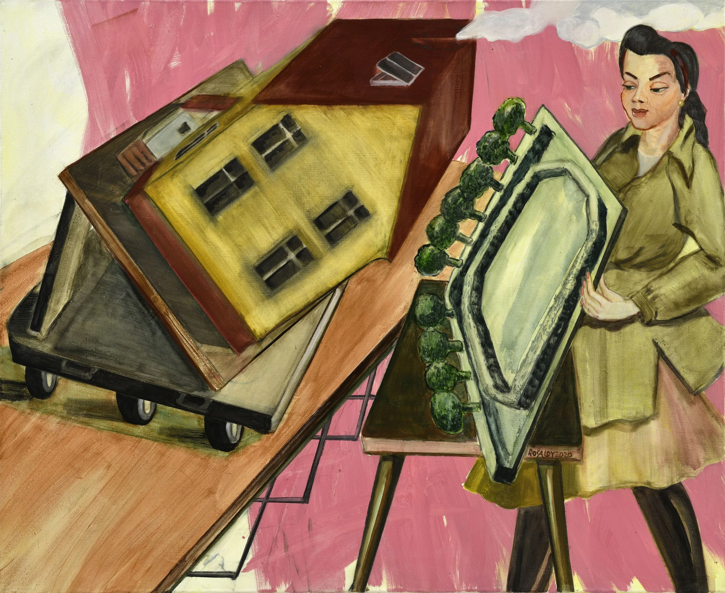 Rosa Loy   Move , 2020  Casein on canvas  35 3/8 x 43 1/4 inches, 90 x 110 cm