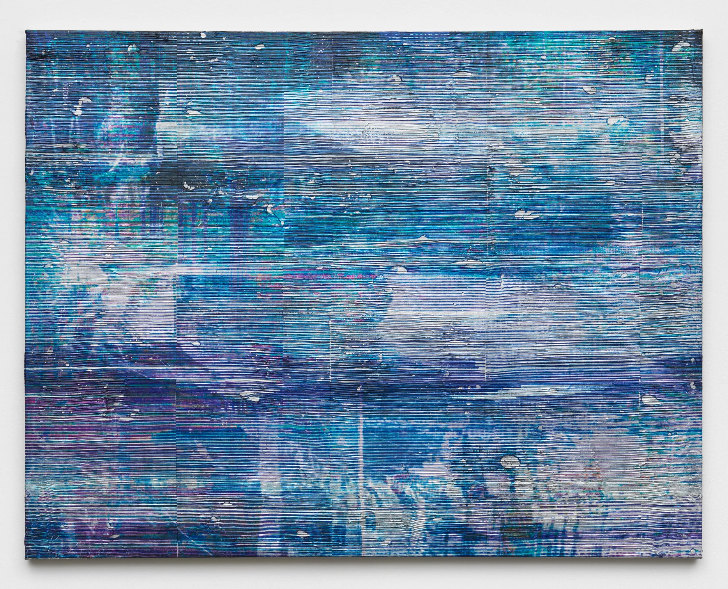  Chris Dorland ,
 Untitled (tensor core) , 2026,
Metallic polymer, pigment, gesso, UV coating on linen,
36 x 46 inches,
91.4 x 116.8 cm