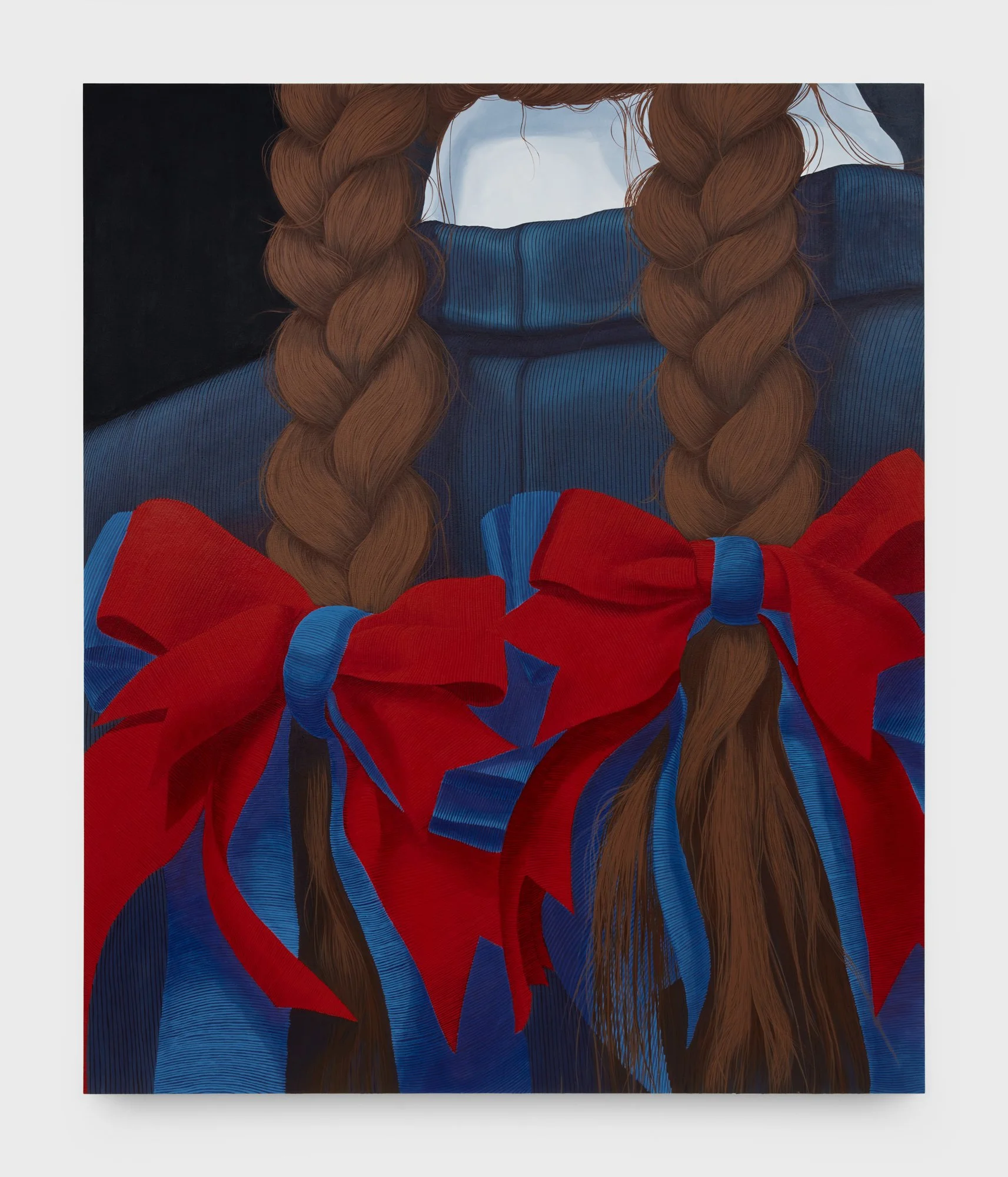 Sarah Miska,  Pigtails and Bows , 2022, Acrylic on canvas, 72 x 60 inches, 182.9 x 152.4 cm