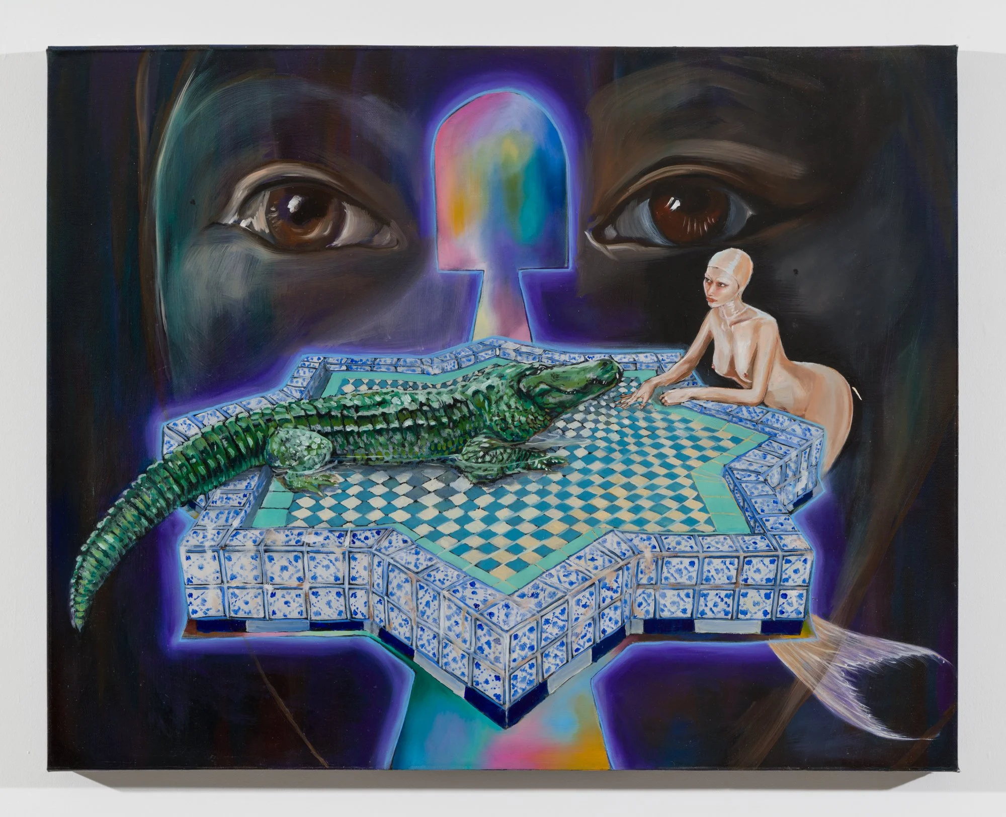 Nicolette Mishkan,  The Fountain , 2022, Oil on canvas, 30 x 24 inches, 76.2 x 61 cm