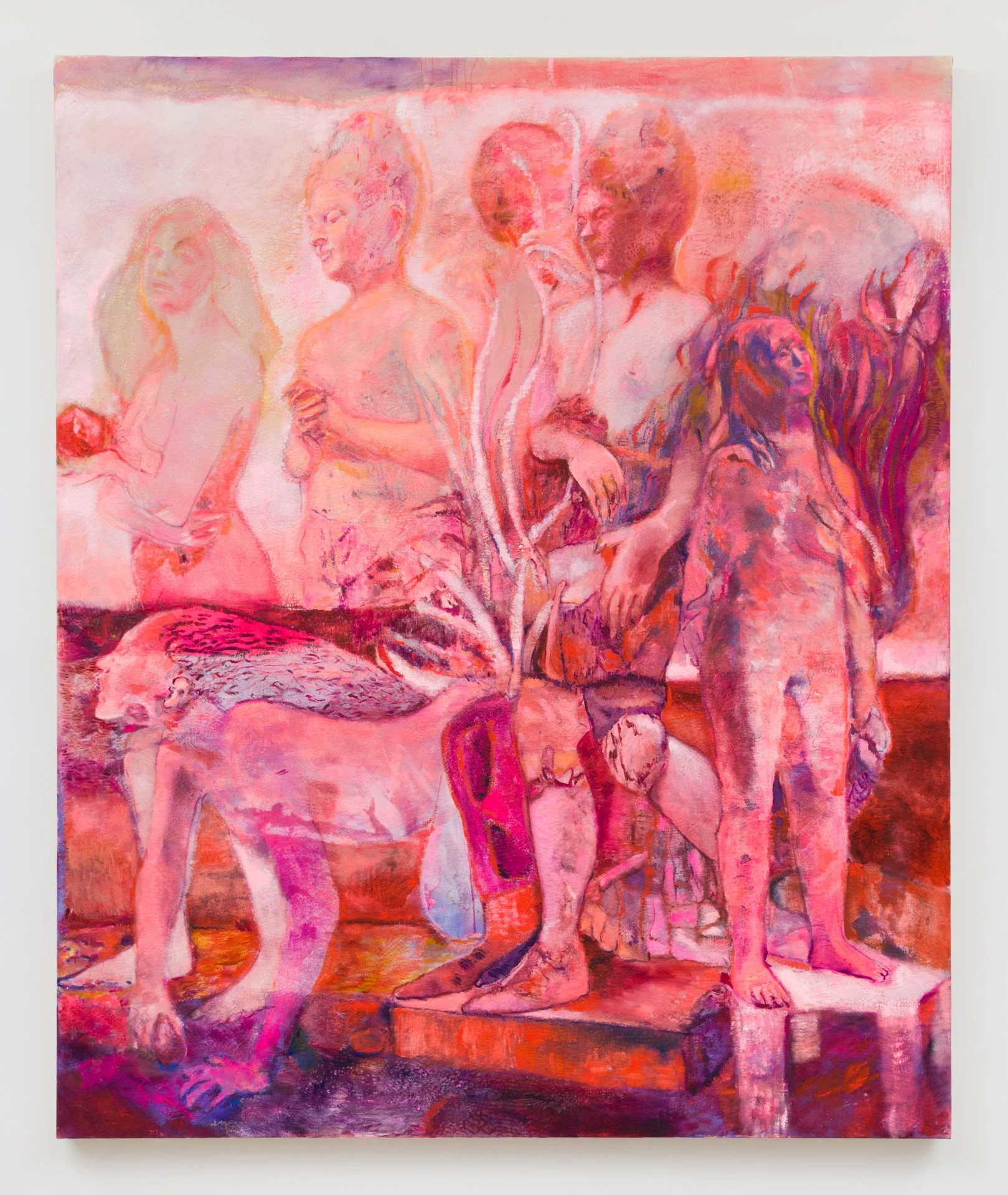 Paola Angelini,  Dawn of fire , 2022, mixed media on canvas, 80 3/4 x 63 inches, 205 x 160 cm