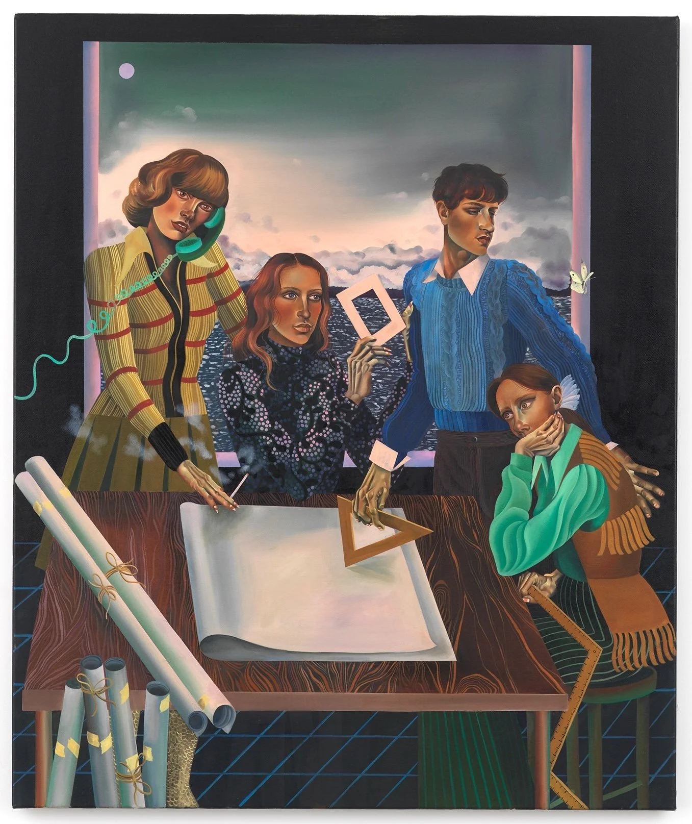  Jessie Makinson ,
 Other Architects , 2025,
Oil on canvas,
47 1/4 x 39 3/8 inches,
120 x 100 cm,
