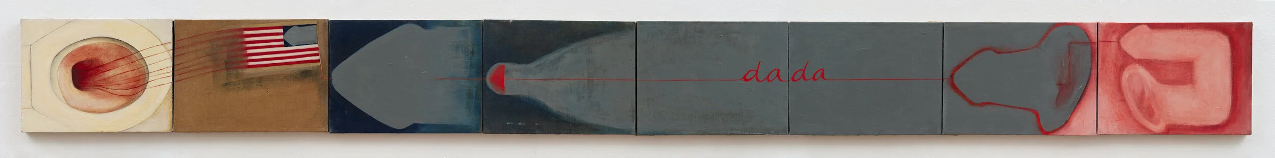  War Frieze VII: dada , 1992
 Oil on 8 linen canvases
 12 x 16 inches (each), 12 x 128 inches (total)