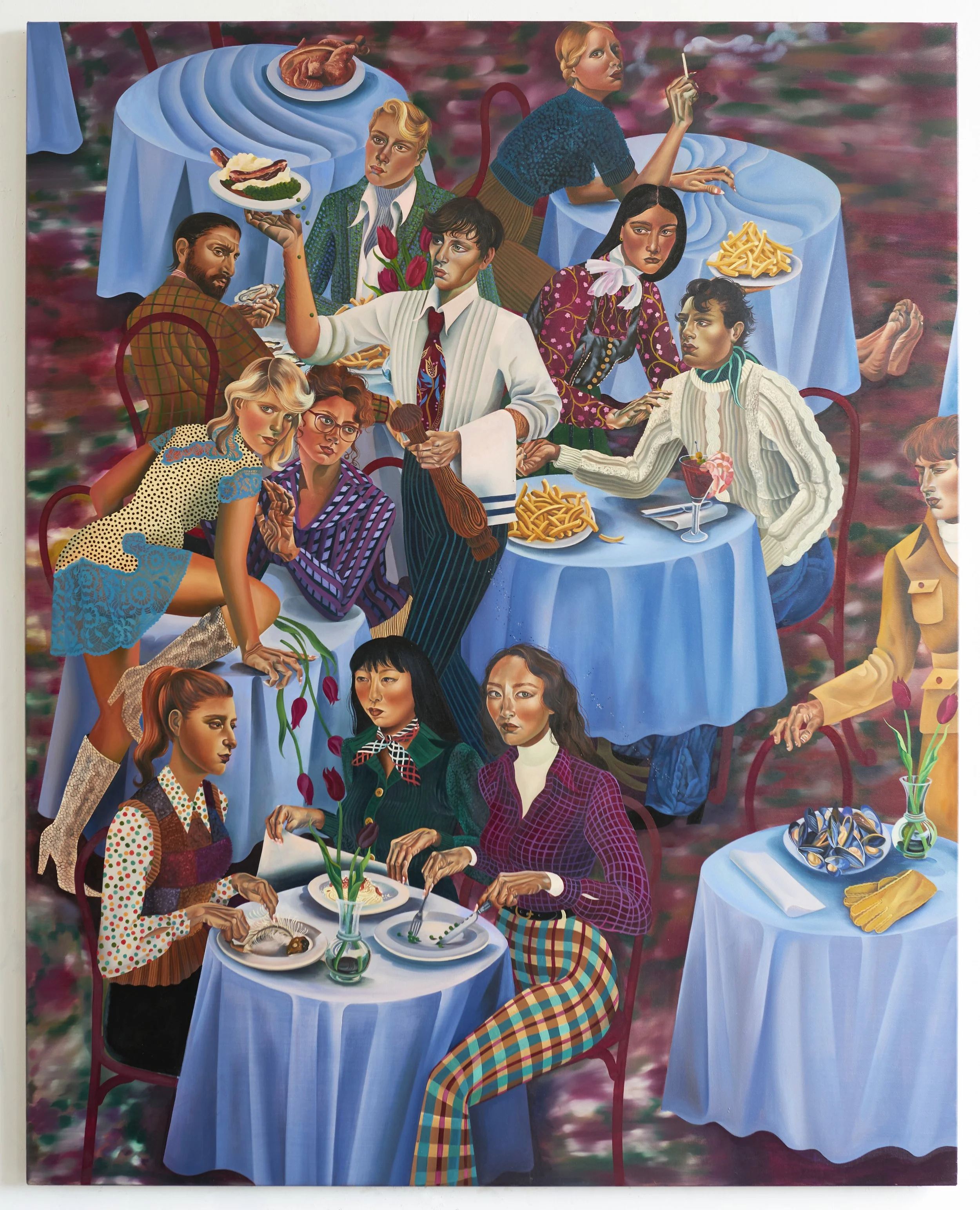  Jessie Makinson ,
 A Skeleton to Share , 2026,
Oil on linen,
78 3/4 x 63 inches,
200 x 160 cm
