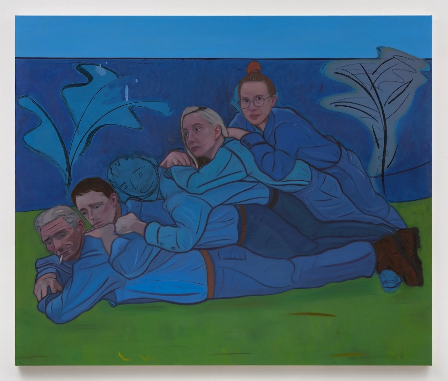 Stuart Lorimer,  Unvoiced Way of Speaking,  2018, Oil and charcoal on canvas, 52.5 x 62.5 inches, 133.3 x 158.8 cm