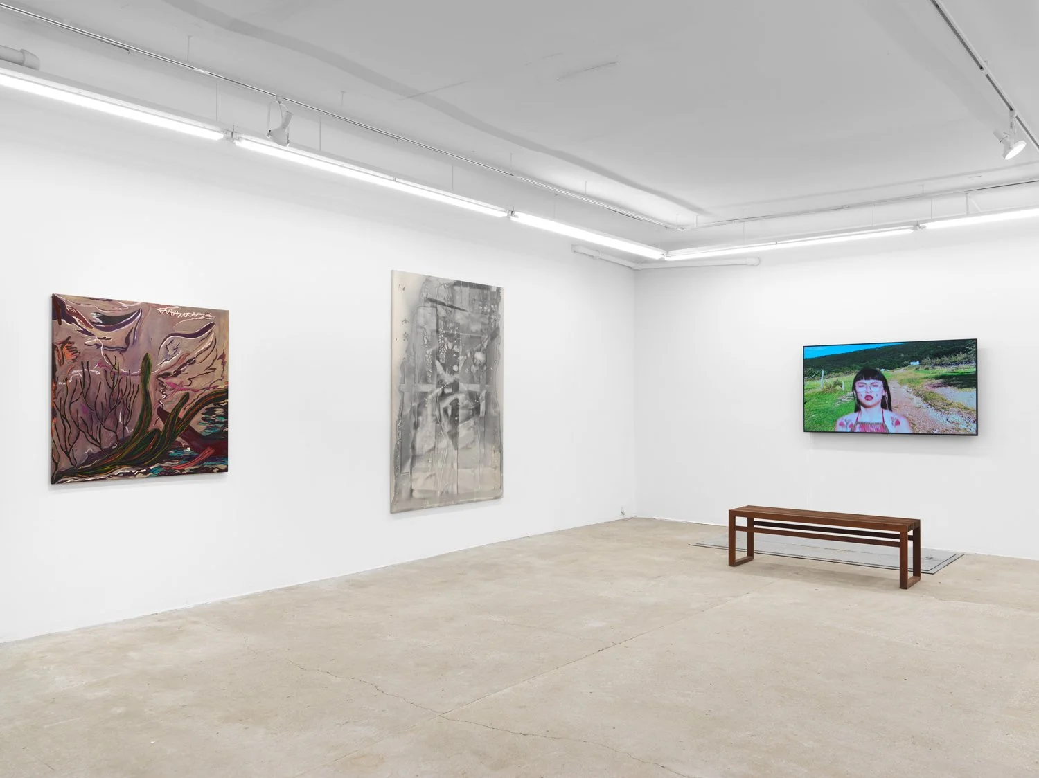 Installation view of  Cato Ouyang, Fernanda Galvão, Ren Light Pan  at Lyles & King, New York, 2026