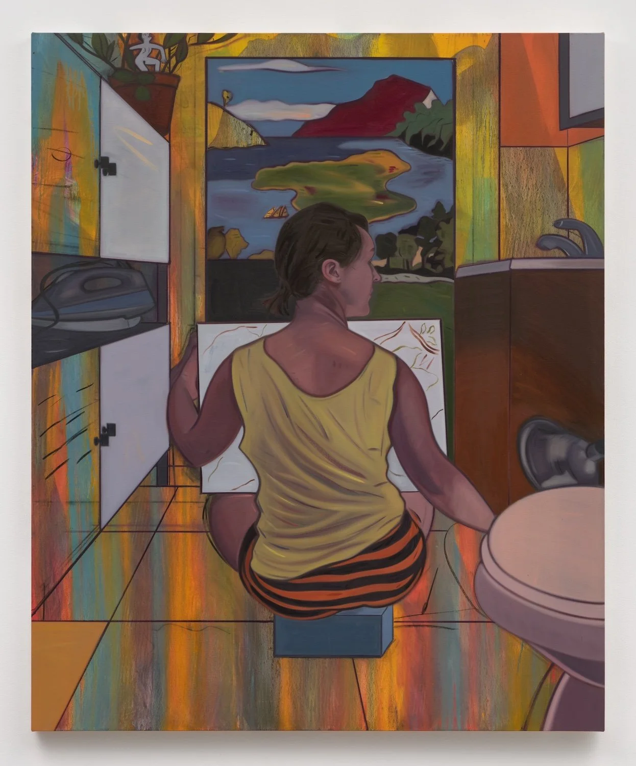 Stuart Lorimer,  Oban , 2018, Oil and charcoal on canvas, 57 x 47 inches, 144.8 x 119.4 cm