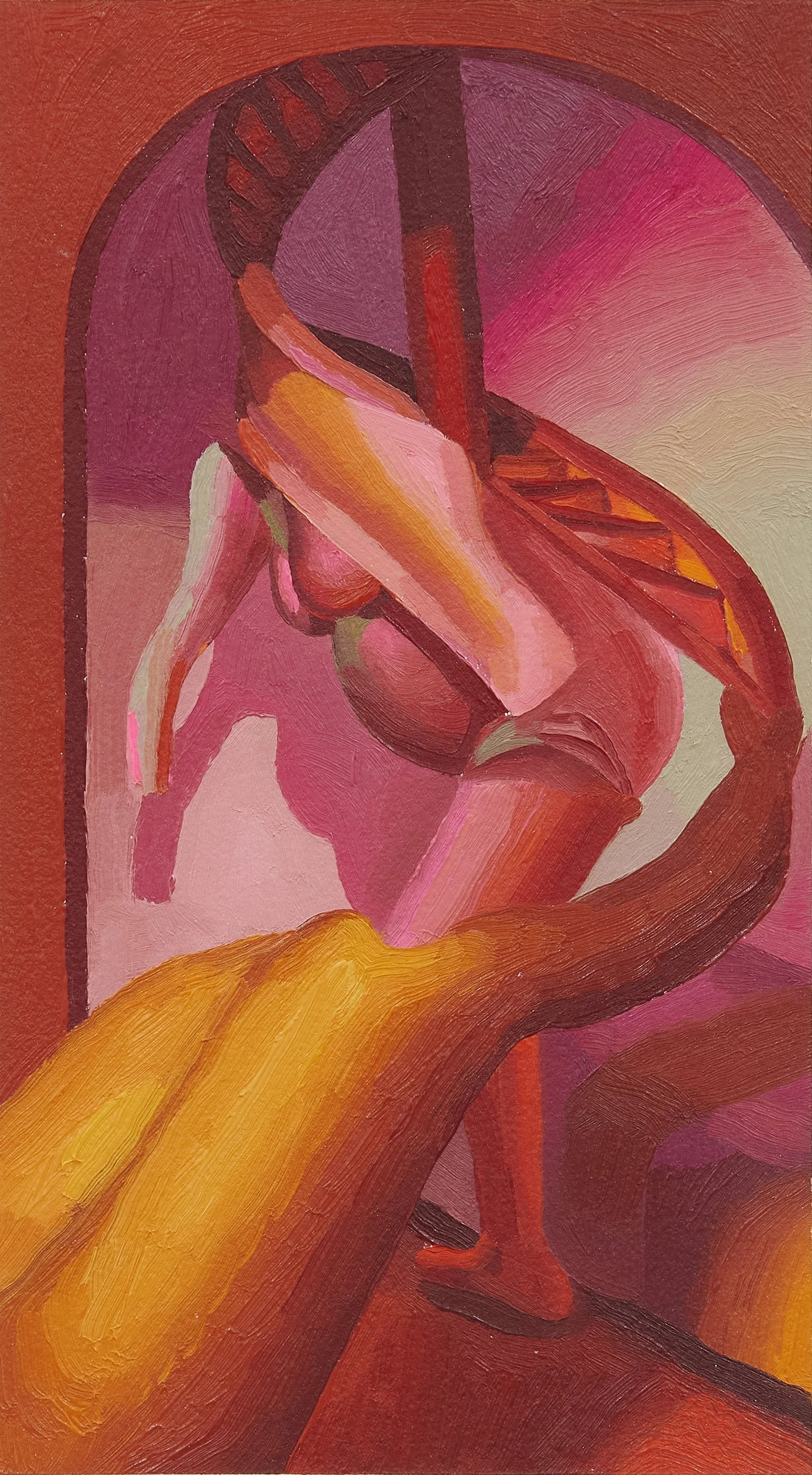  Kate Meissner 
 Spire (Study) , 2026,
Oil on paper,
Framed,
12 x 8 inches,
30.5 x 22.9 cm