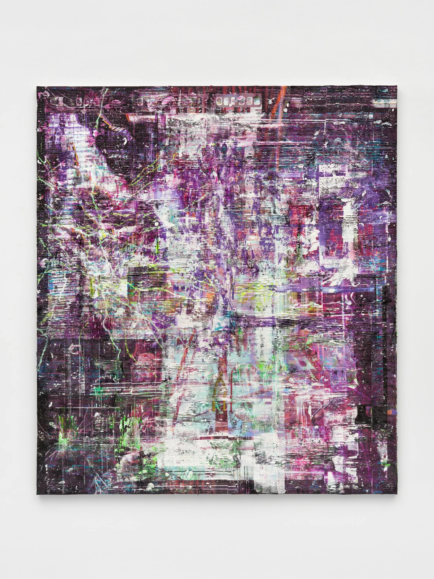 Chris Dorland,  untitled (skinwalker) , 2023, Acrylic polymer, pigment, gesso, UV coating with aluminum stretcher bars on linen, 68 x 60 inches, 172.7 x 152.4 cm
