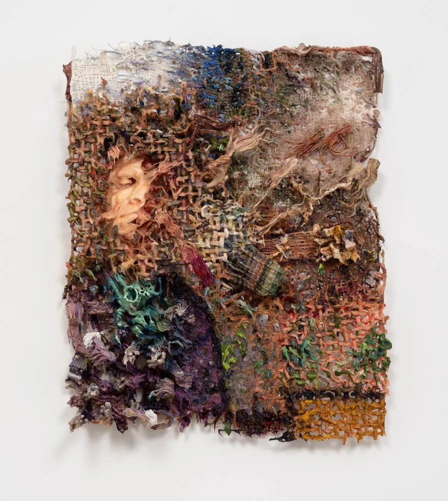 Fabian Marcaccio,  Representosis , 2018-20, Oil and silicone on #D printed polyurethane, metal wire reinforcements, 32 x 25 x 8 inches, 81.3 x 63.5 x 20.3 cm