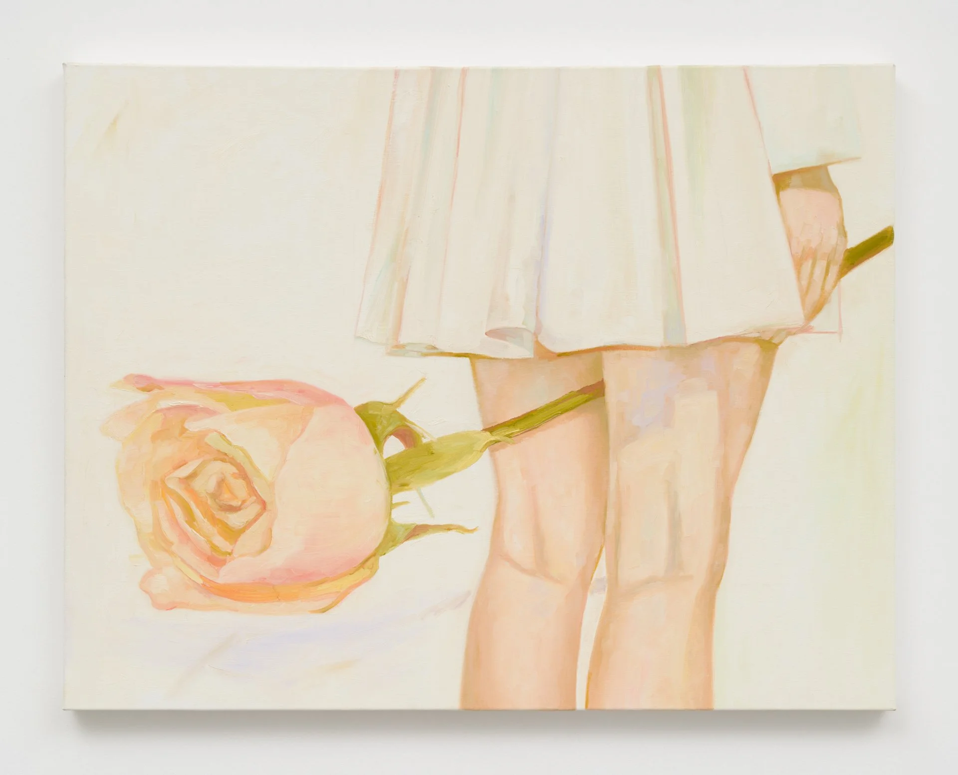 Xiao Hanqiu,  Flying rose , 2022, Oil on canvas, 27 1/2 x 35 3/8 inches, 70 x 90 cm