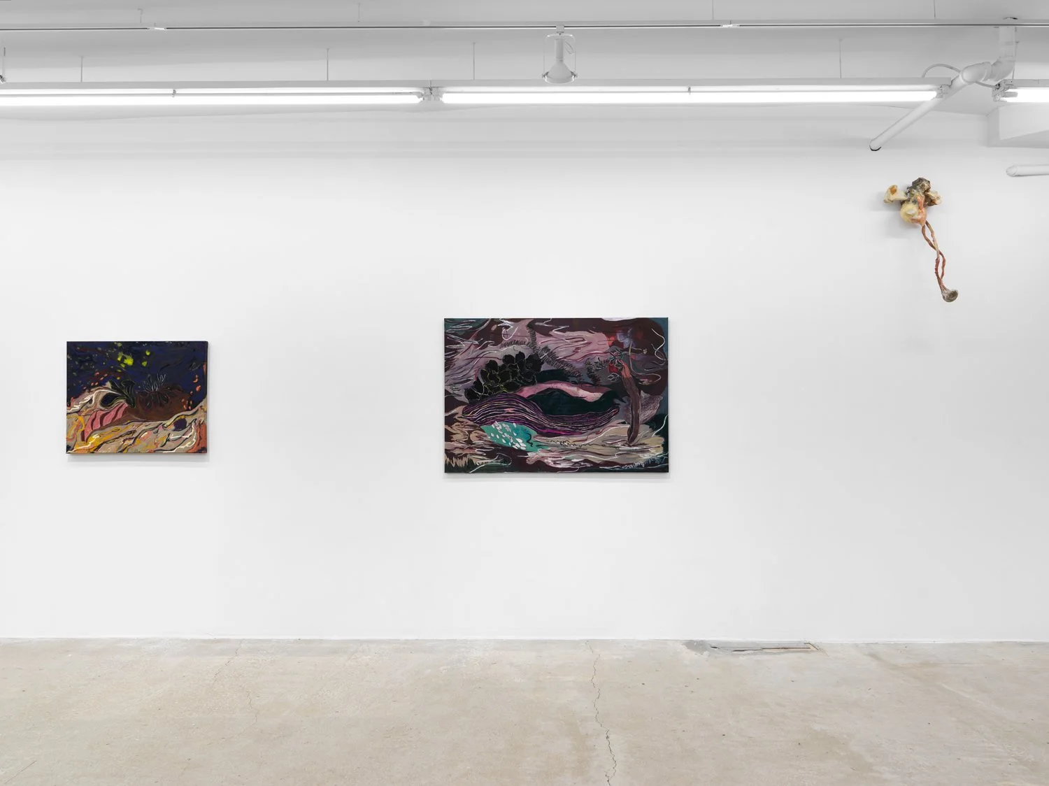Installation view of  Cato Ouyang, Fernanda Galvão, Ren Light Pan  at Lyles & King, New York, 2026