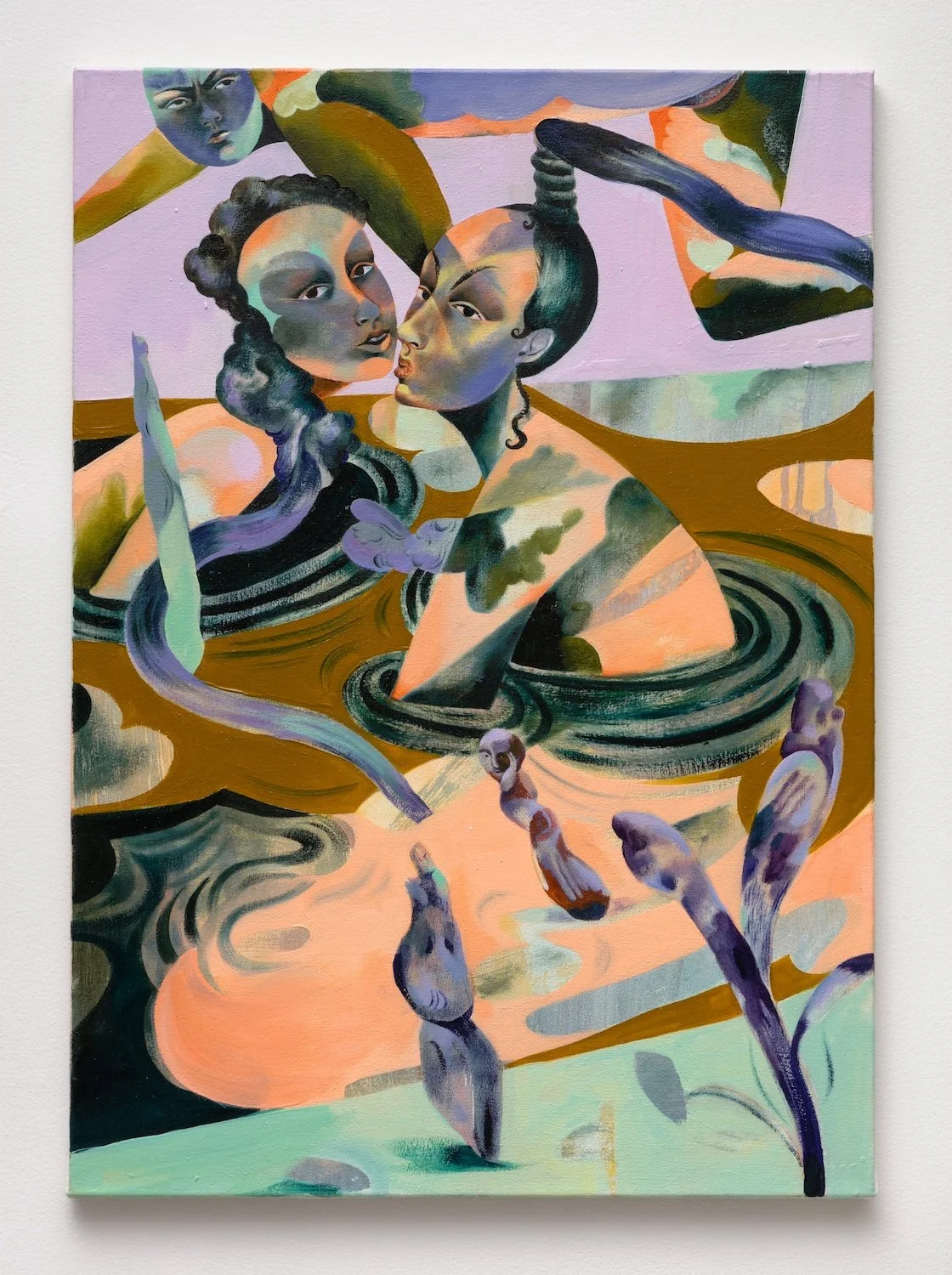 Jessie Makinson,  Sudden Peaches , 2018, Oil on canvas, 27.5 x 19.75 inches, 70 x 50 cm