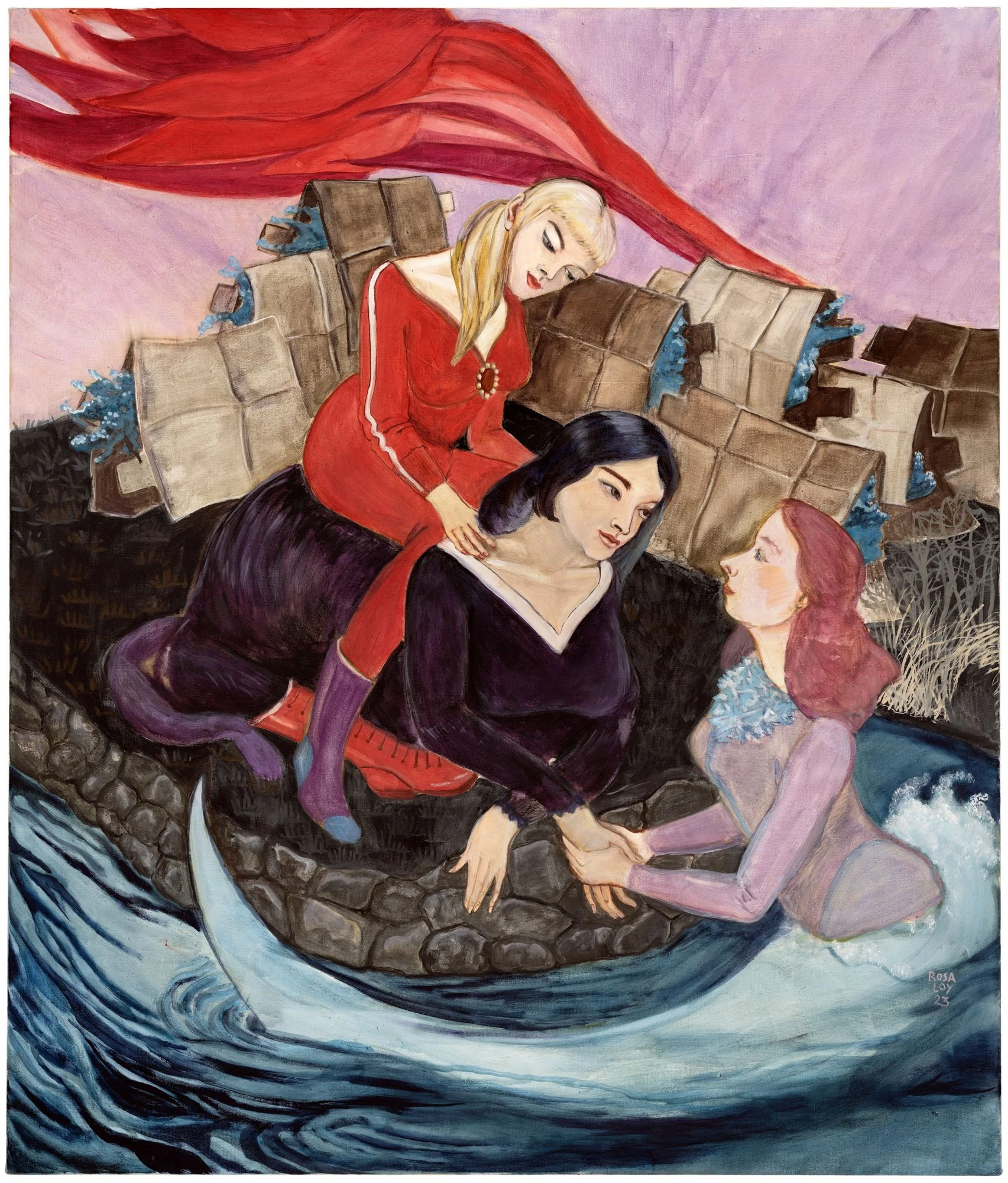 Rosa Loy  Herbarium , 2023  Casein on canvas  51 1/8 x 43 1/4 inches, 130 x 110 cm