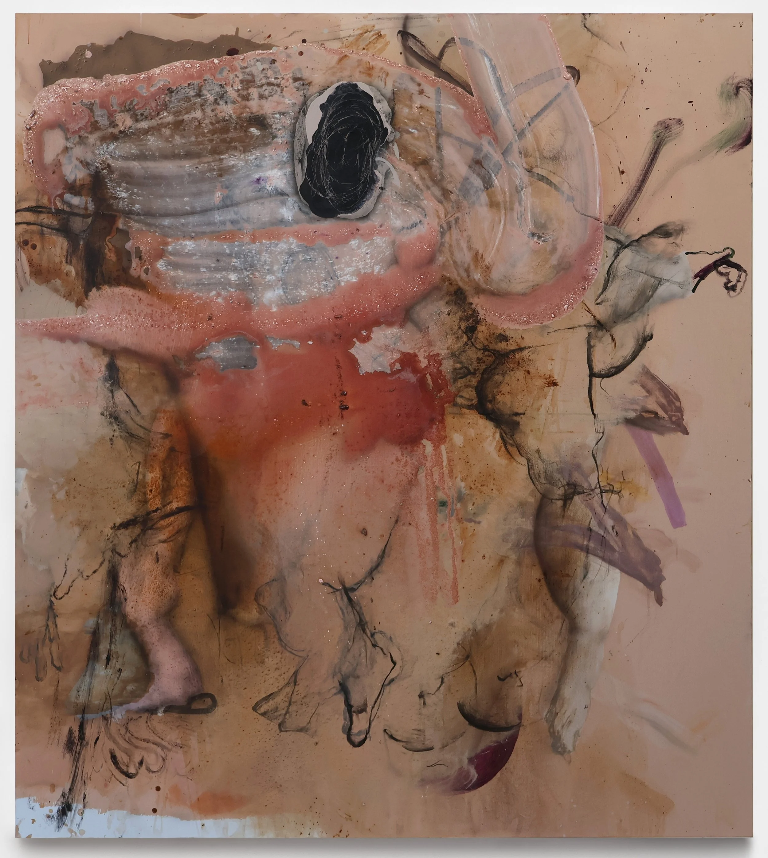  Nick Modrzewski ,
 Grotta , 2026,
acrylic and charcoal on linen,
70 x 62 inches,
177.8 x 157.5 cm