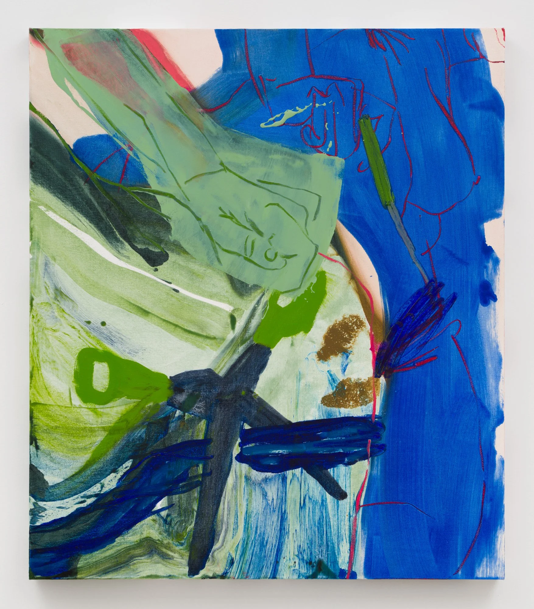 Sarah Faux,  This is the snip , 2021, Oil on canvas, 44 x 38 inches, 111.8 x 96.5 cm