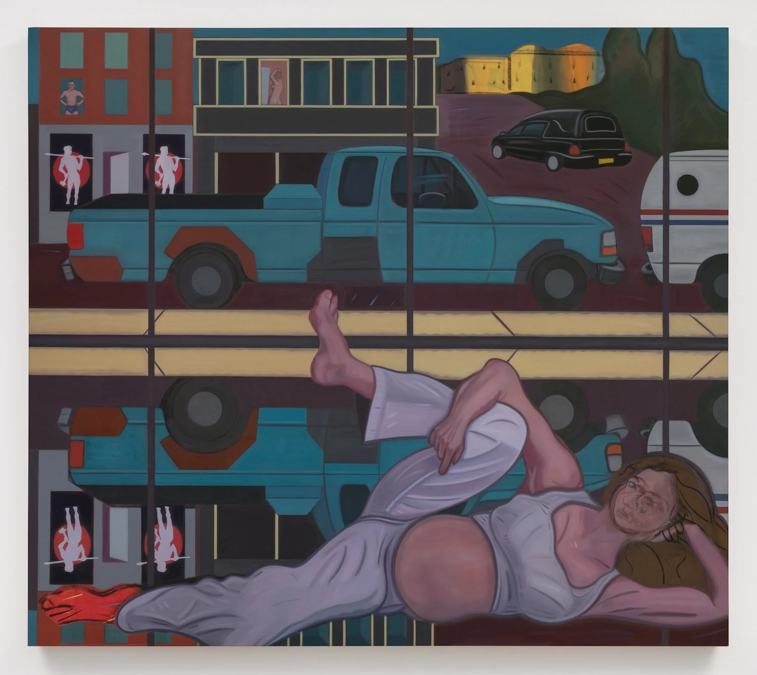 Stuart Lorimer,  The Jesus of Cool , 2018, Oil, charcoal, and pencil on canvas, 60 x 68 inches, 152.4 x 172.7 cm