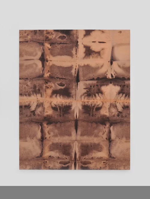 Thomas Fougeirol,  Untitled , 2015, Bleach on linen, 77 x 59 inches