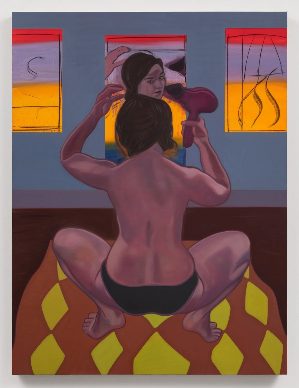 Stuart Lorimer,  Summer Salt , 2018, Charcoal and oil on canvas, 65 x 50 inches, 165.1 x 127 cm