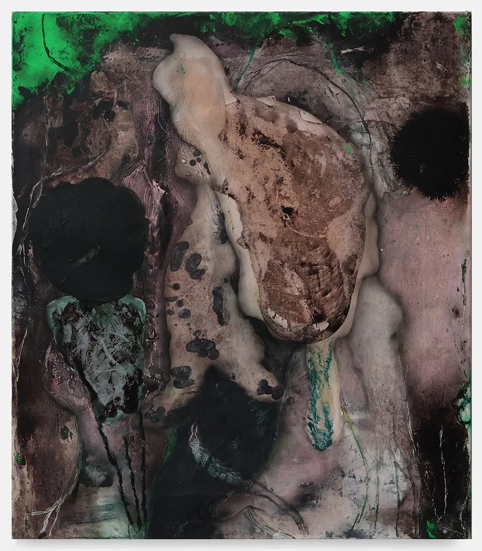  Nick Modrzewski ,
 Face Structure (with Pets) , 2026,
acrylic and charcoal on linen,
27 1/2 x 23 1/2 inches,
69.8 x 59.7 cm