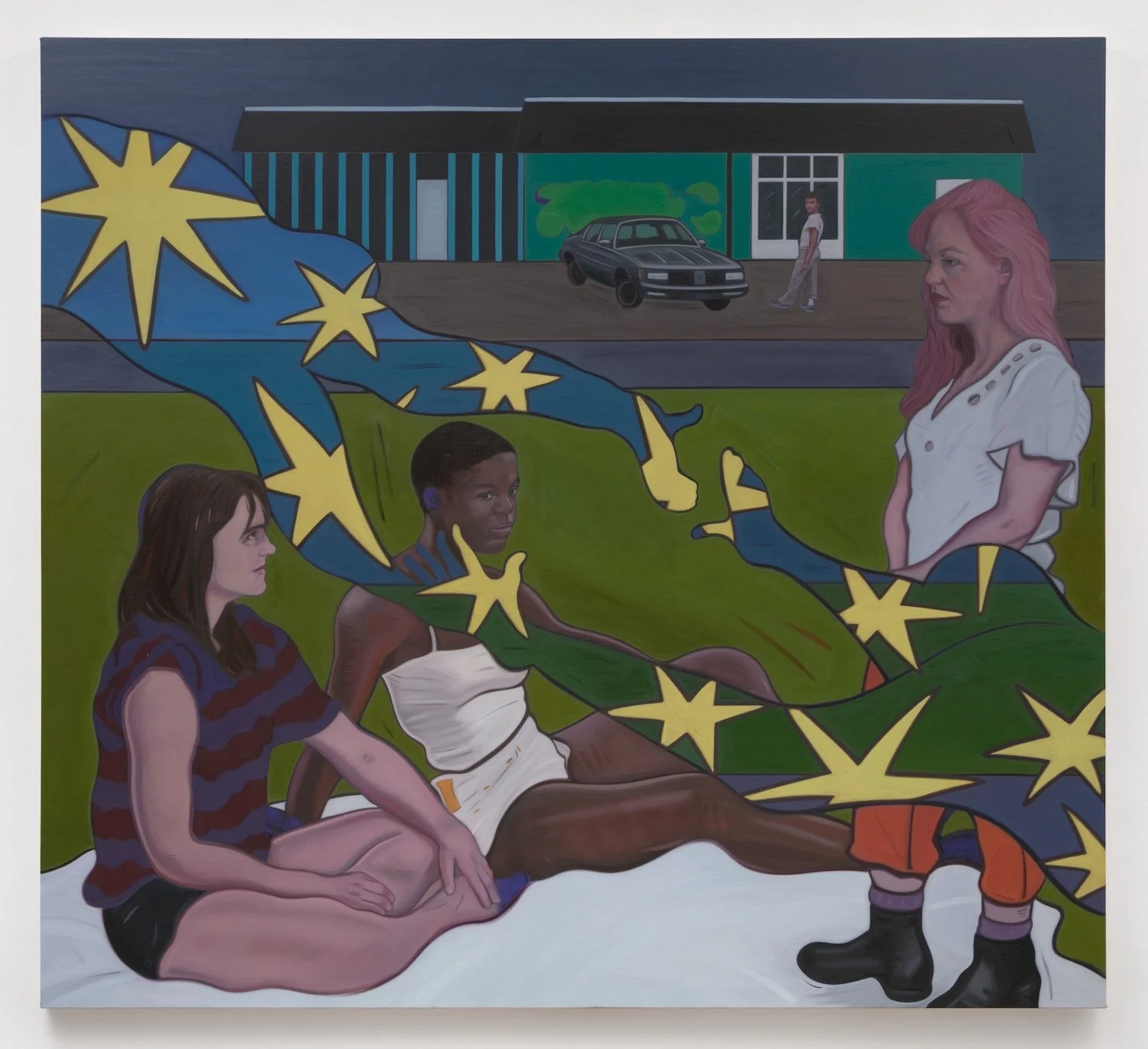 Stuart Lorimer,  Poetesses , 2018, Oil on canvas, 62.5 x 69 inches, 158.8 x 175.3 cm