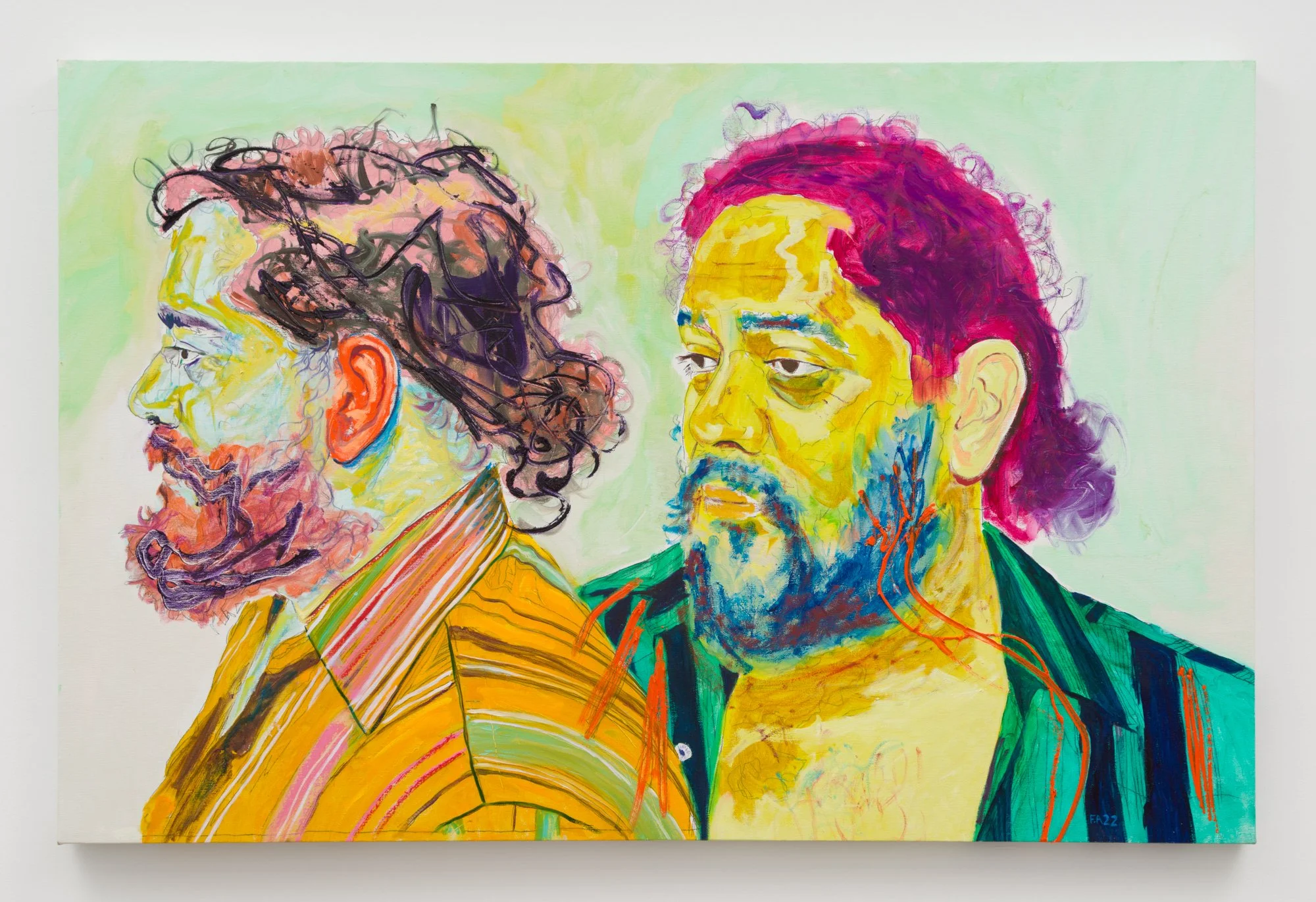 Farley Aguilar,  The Double , 2022, Oil on linen, 34 x 50 inches, 86.4 x 127 cm