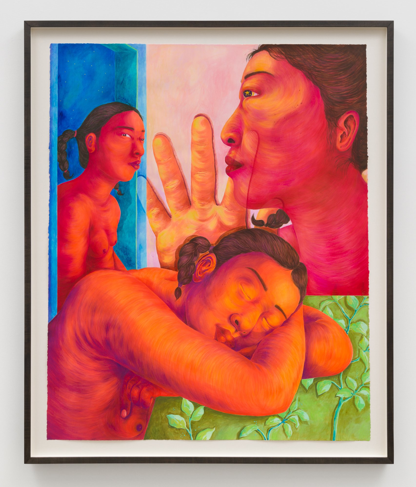 Lily Wong,  I, Never , 2021, Acrylic on paper, 47 1/4 x 38 inches, 120 x 96.5 cm