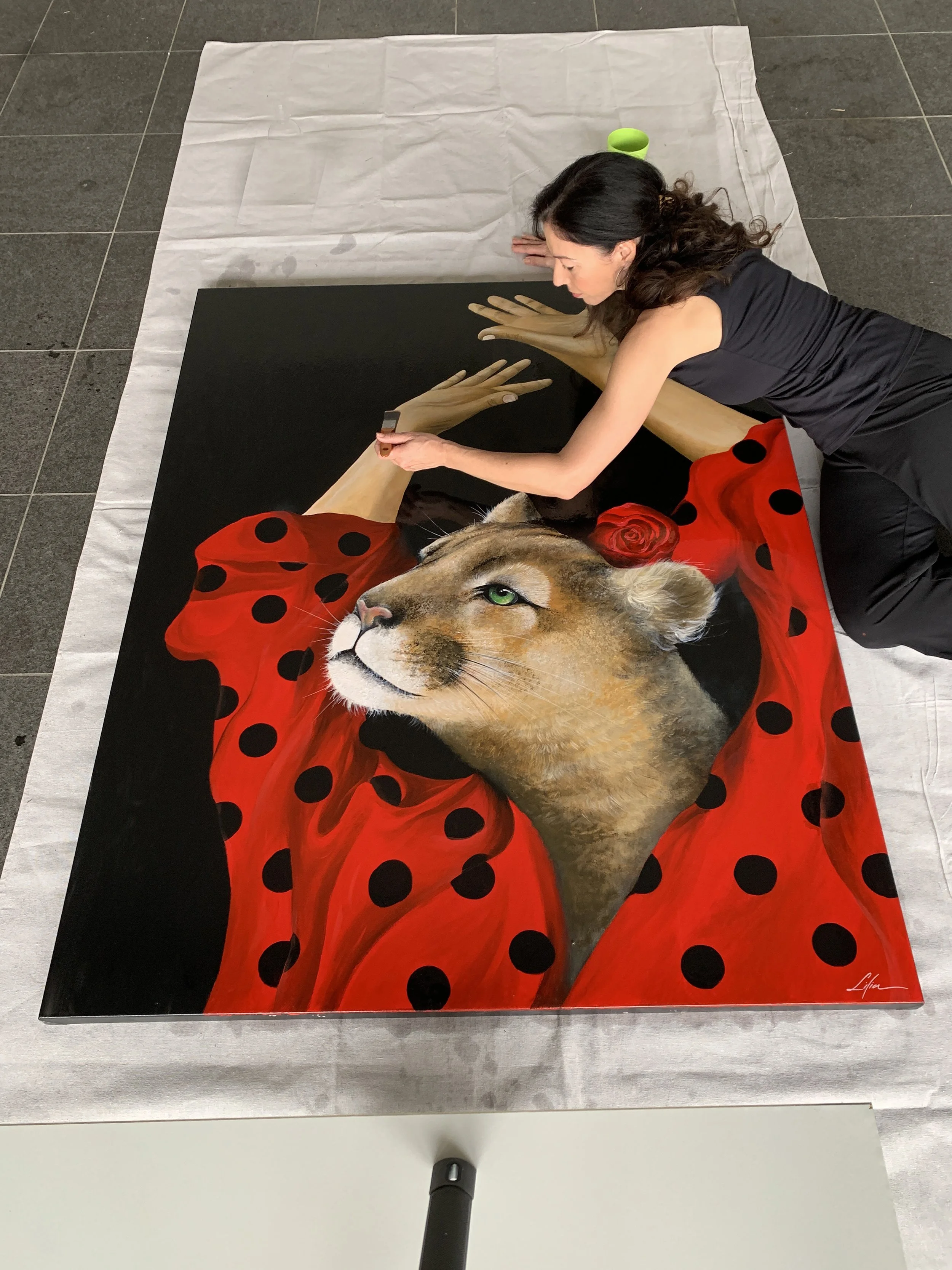 Varnishing Carmen.JPG