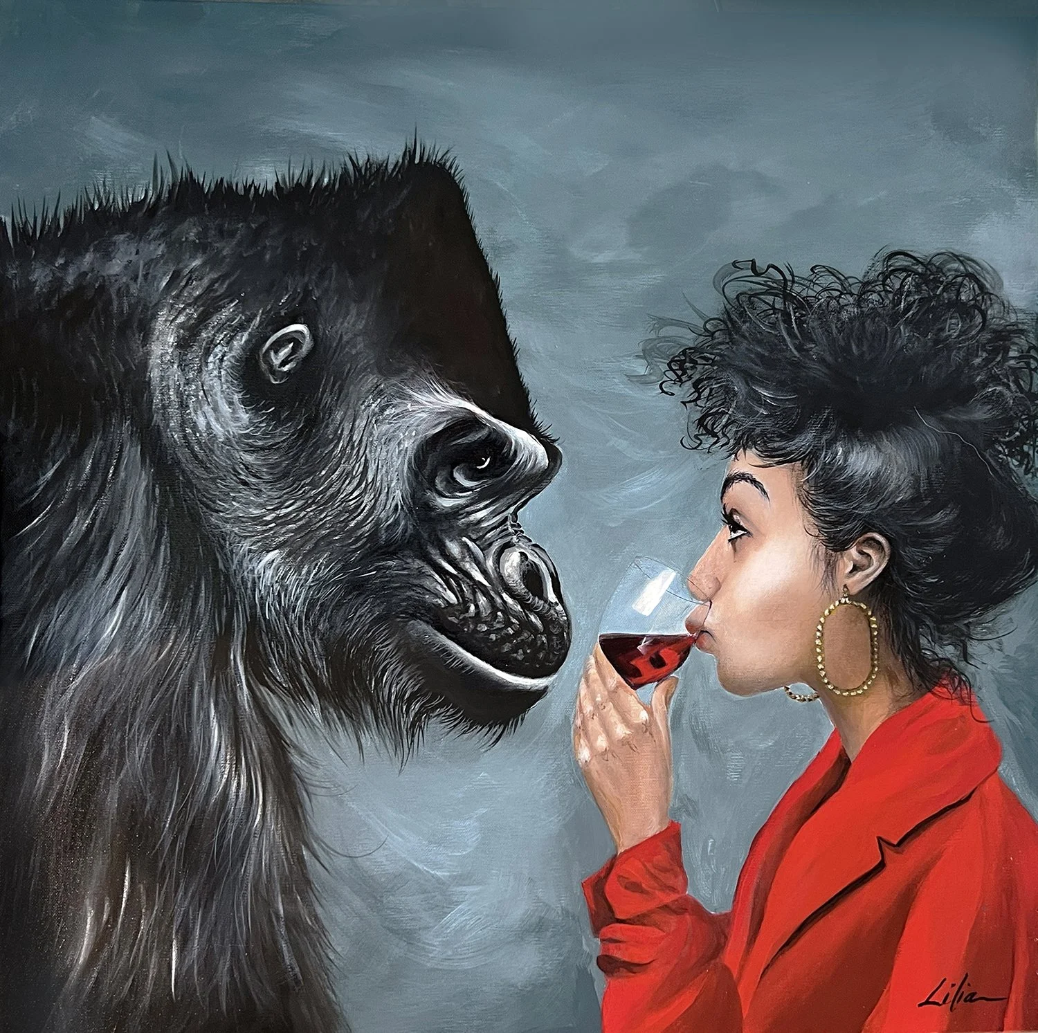 The Gorilla's Sip 61x61cm small.jpg