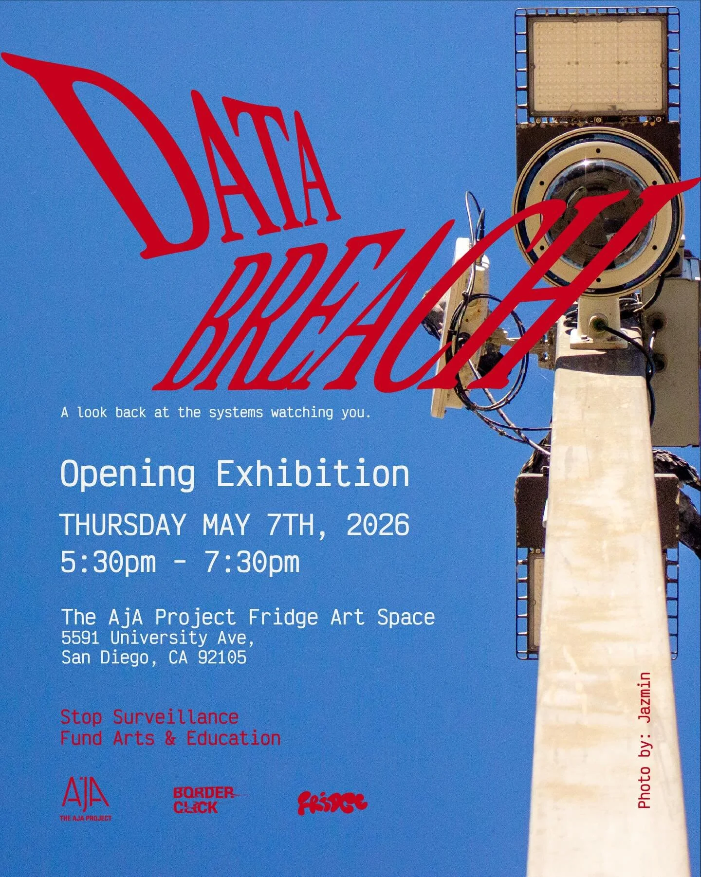 DATA BREACH

A look back at the systems watching you.

Surveillance is designed to be invisible; embedded so seamlessly into our streets, devices, and shared spaces that we stop noticing it entirely. This exhibition asks us to look again.

The AJA Pr