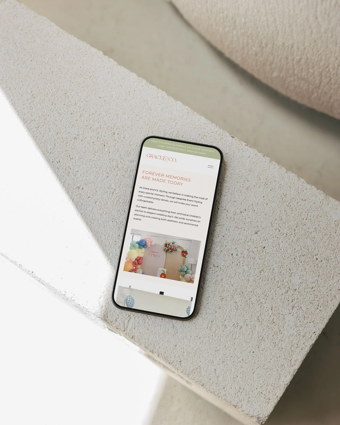 We&rsquo;re so excited to share a glimpse of the new website we created for Perth event styling business, @graceandcostyling. 💫 
A huge thank you to Catherine and the team for trusting us with bringing your brand to life online. It&rsquo;s been such