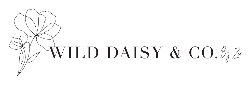 Logo design and branding for Wild Daisy Co. by Qwirki & Co., created for a boutique custom jewellery brand specialising in meaningful, one-of-a-kind pieces.