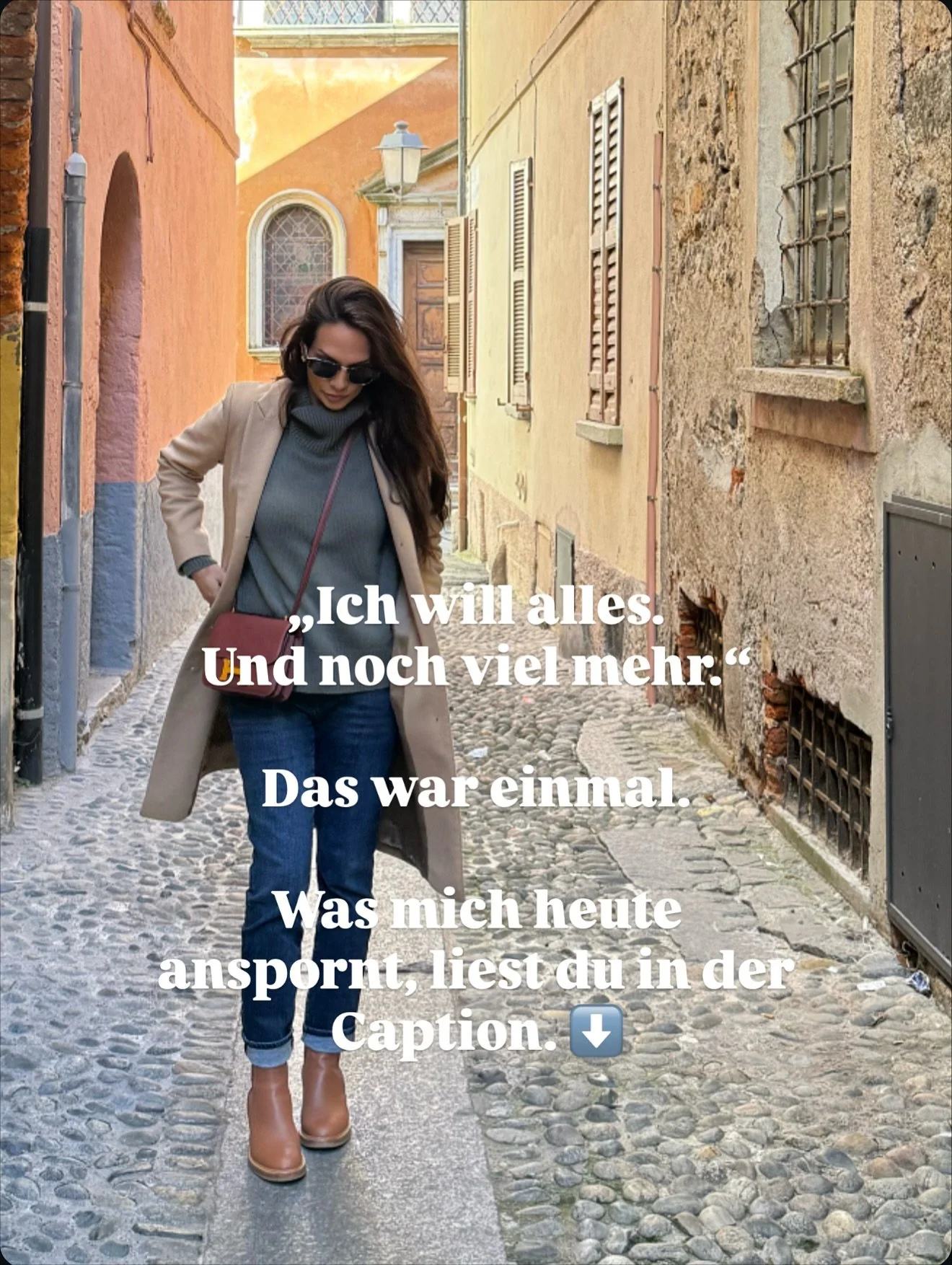 &bdquo;Ich will alles. Und noch viel mehr.&ldquo;
Das war in jungen Jahren mein Motto &ndash; und oh ja 😅, danach habe ich gelebt.

Heute lautet es: &bdquo;Gut ist gut genug.&ldquo;
Und das f&uuml;hlt sich in dieser Lebensphase richtig an. ✨

Denn 4