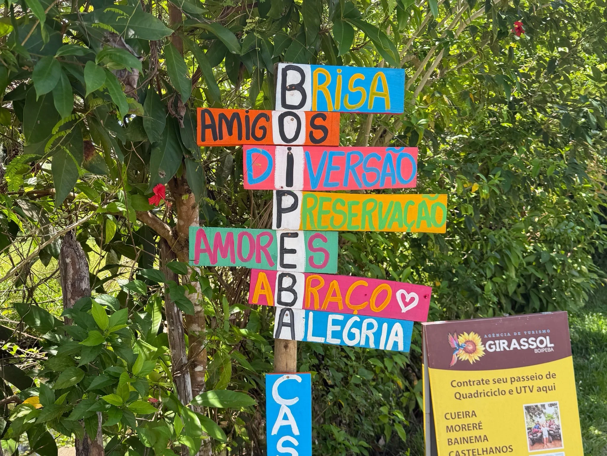 Boipeba sign promoting preservation