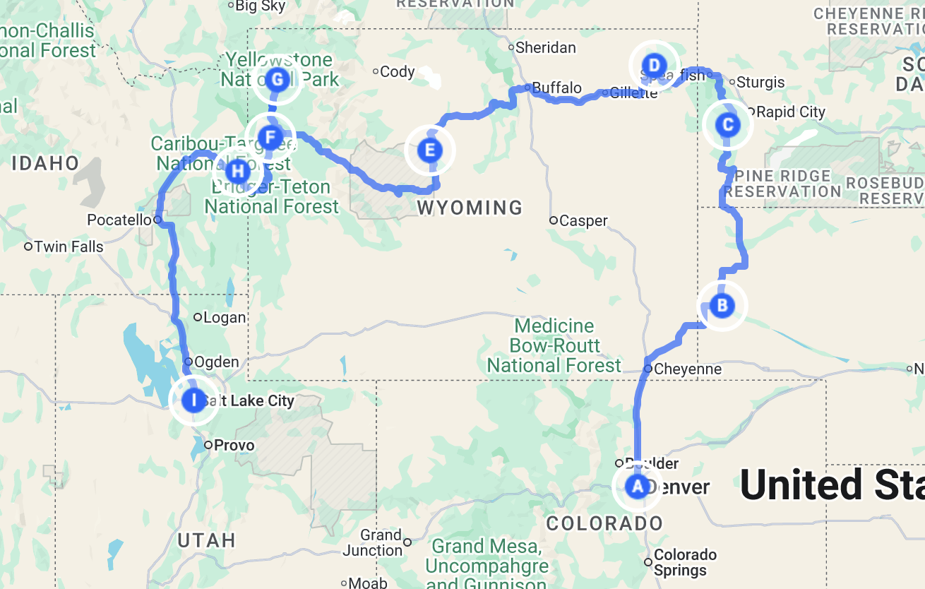 An 8-Day American West Road Trip Route (Mount Rushmore, Yellowstone, &amp; the Grand Tetons)