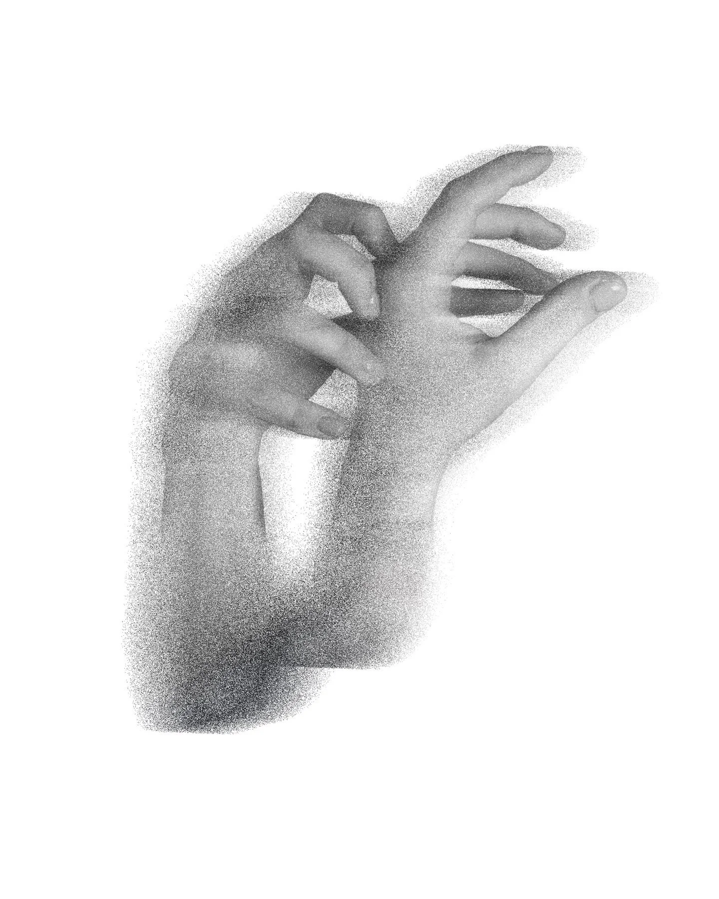 more hands: #photoshop: motion blur / dissolve / exploration of light and dark layers #hands #digitalart