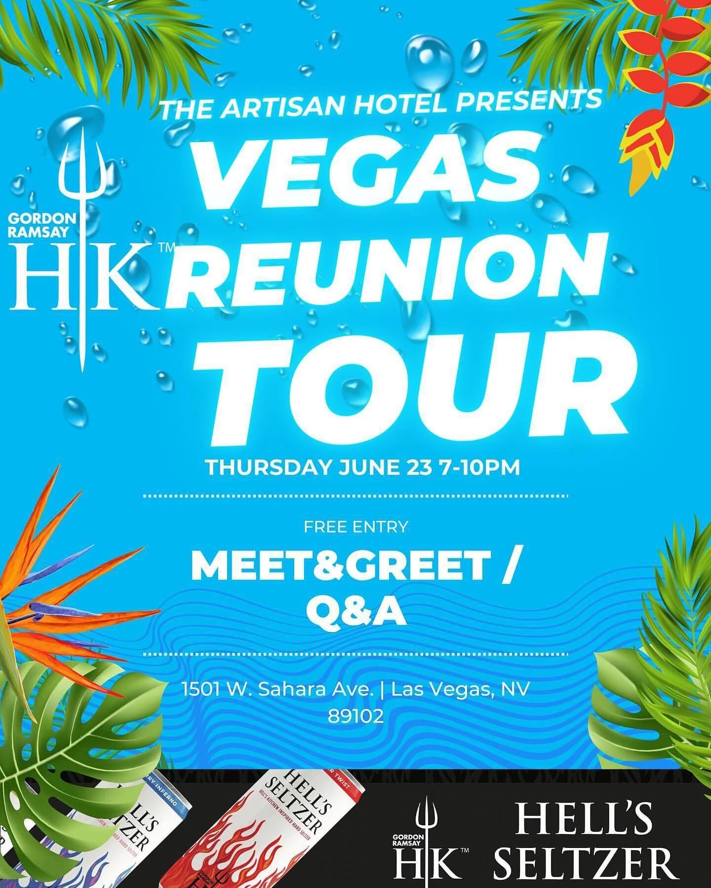 We are insanely pumped to be sponsoring this event at the @artisanvegas with the season 19 cast of @hellskitchenfox!

&bull; @createdbycody We&rsquo;re getting the band back together 😎🧹🎸 @artisanvegas and @drinkhells have some surprises for you VE