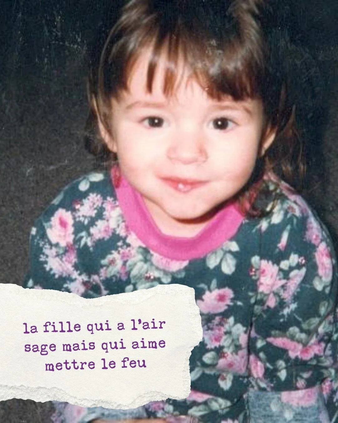 J'avais envie de faire le trend (et de montrer &agrave; quel point j'&eacute;tais cute quand j'&eacute;tais b&eacute;b&eacute;) 🥸

En regardant mes archives, je me dis que C&eacute;line a bien raison quand elle chante qu'on ne change pas.

(Pas game